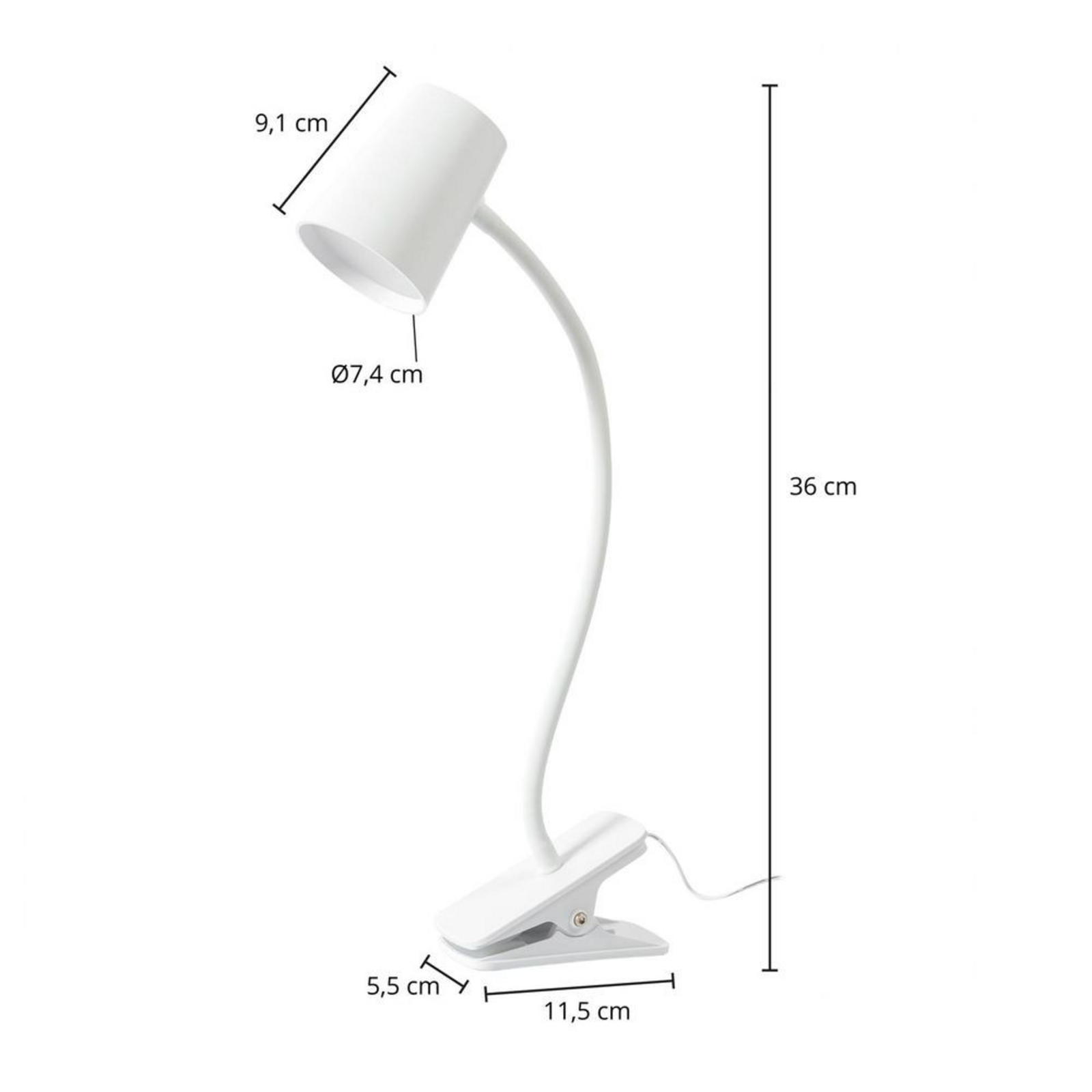 Ailina LED Lampada con Morsetto White - Lindby