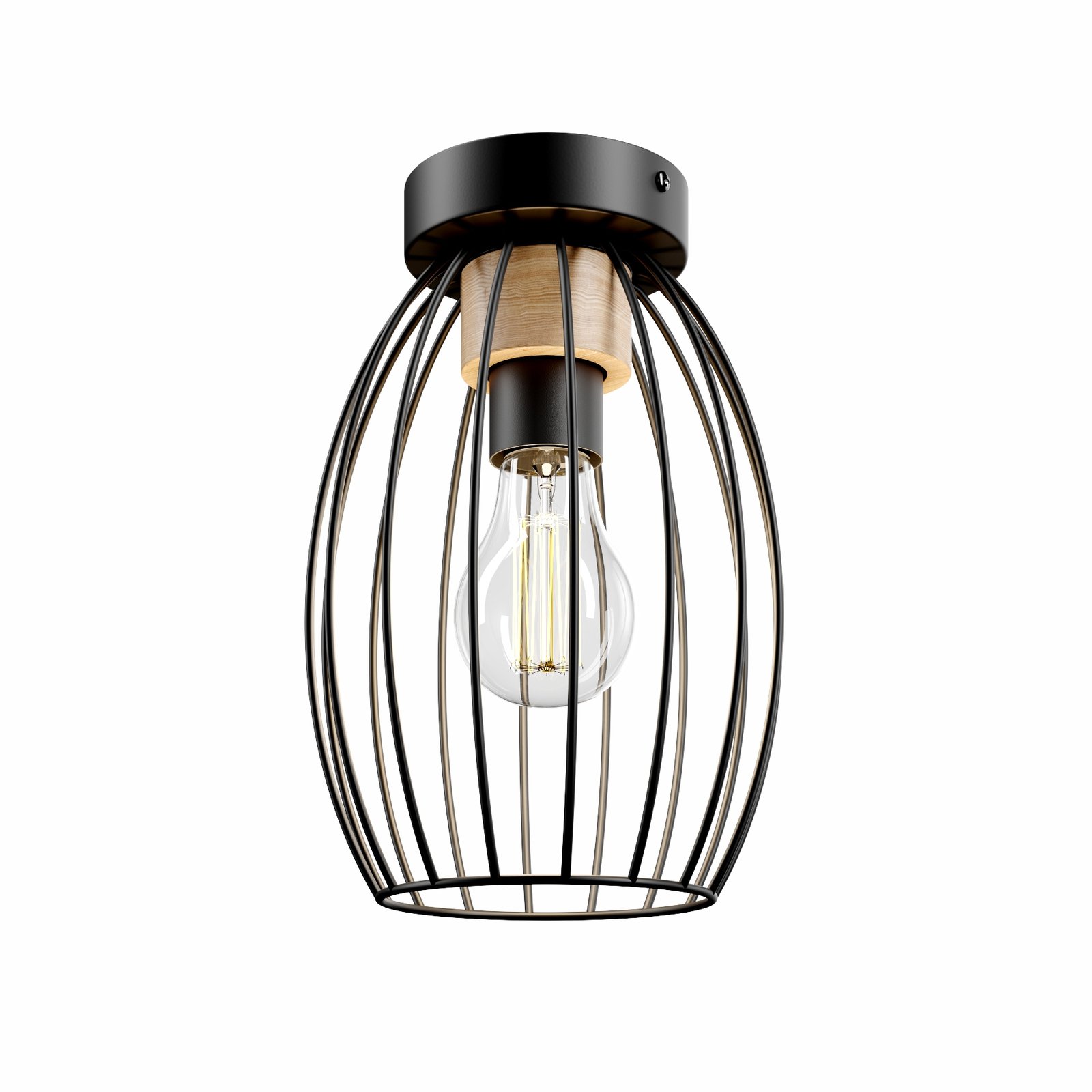 Beeke ceiling light, cage lampshade
