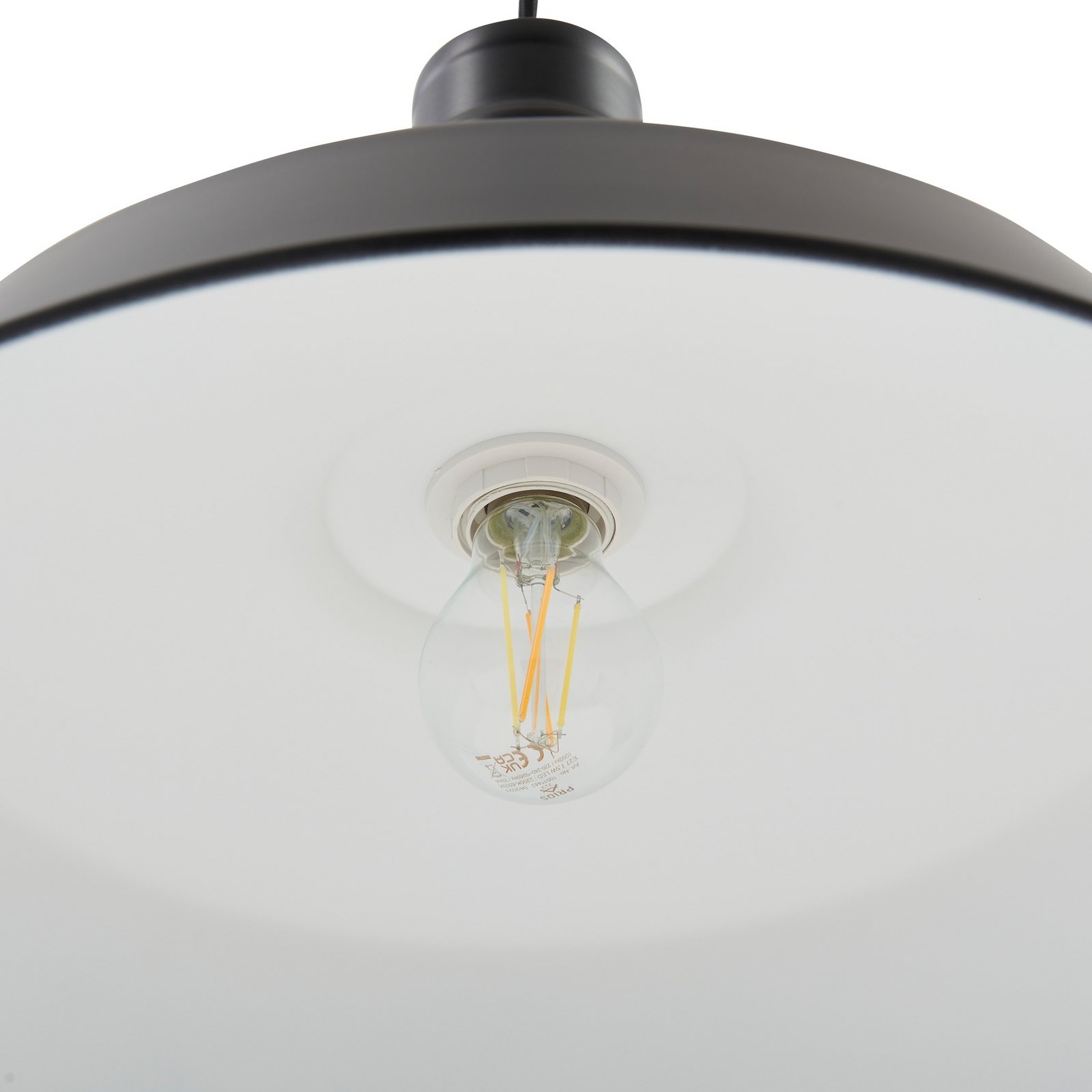 Lindby Laylan pendant light, black/white, Ø 46 cm, metal