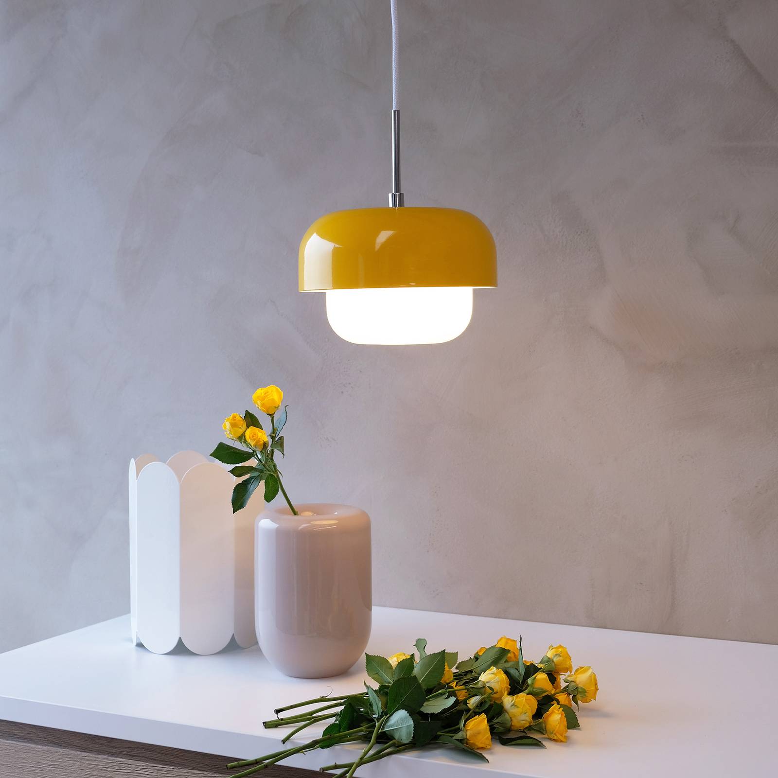 E-shop Dyberg Larsen Haipot závesná lampa, žltá