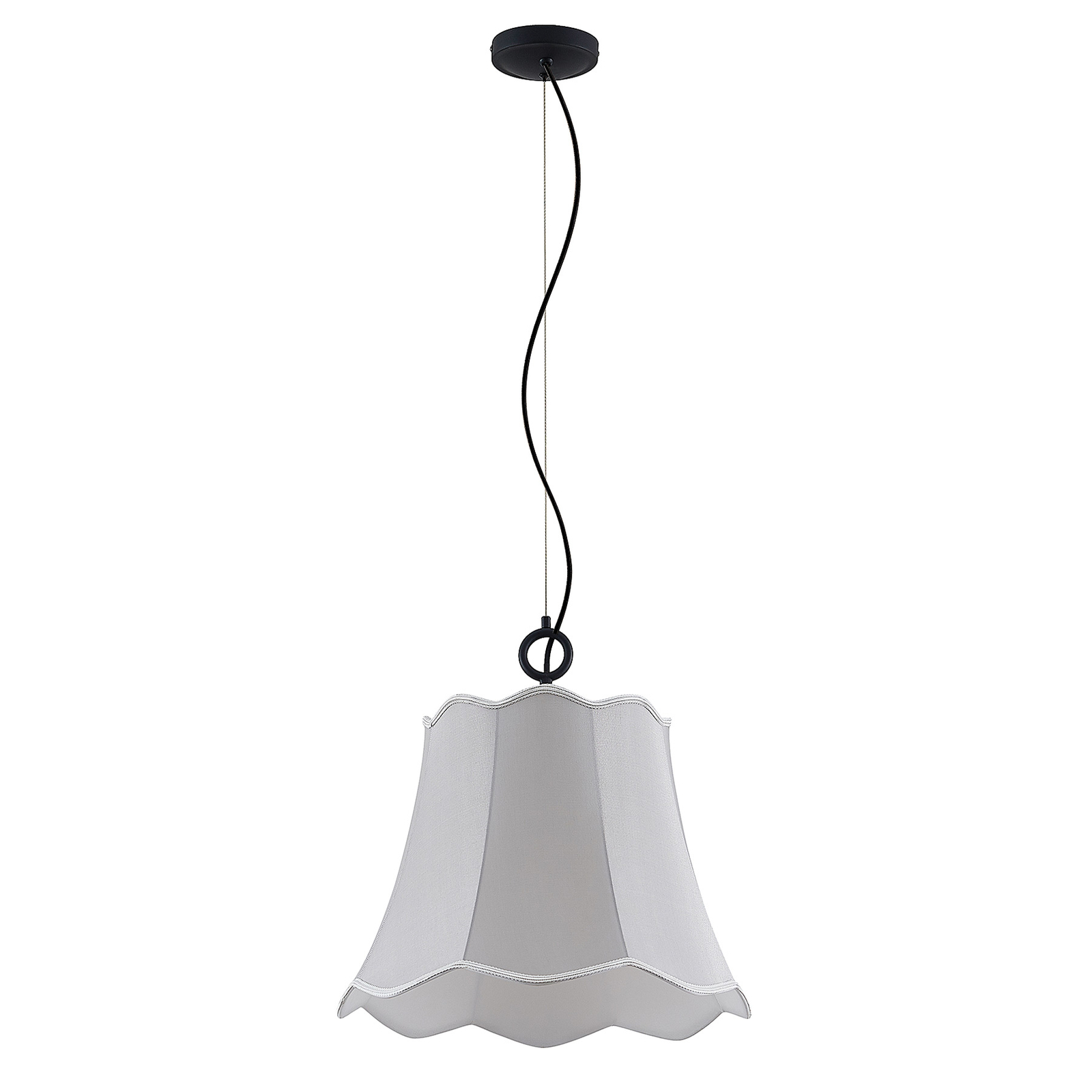 Lucande Binta függő lámpa, egy izzós, ezüstszürke