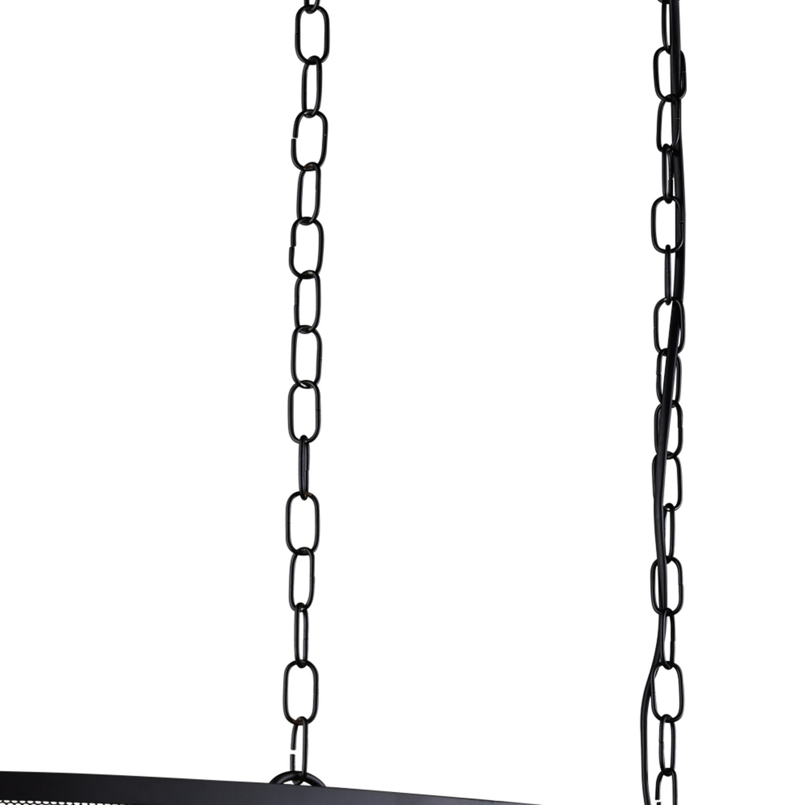 Závesná lampa Fishnet v čiernom, dlhá 91 cm