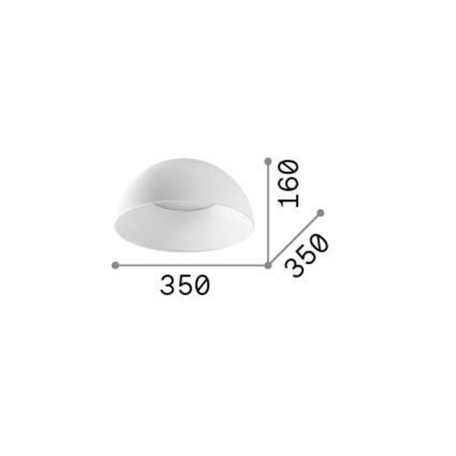 Ideal Lux taklampe Corolla-1, hvit, metall, Ø 35 cm