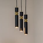 Suspension Alas, 3 lampes, noir, métal, GU10