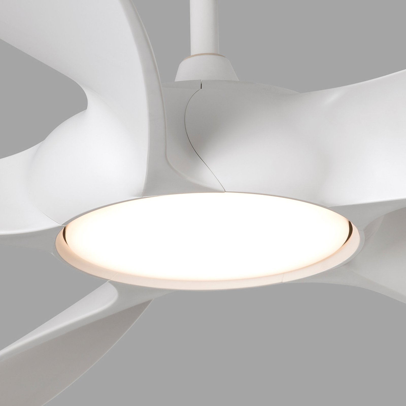 Cocos L ceiling fan with an LED light, DC, white