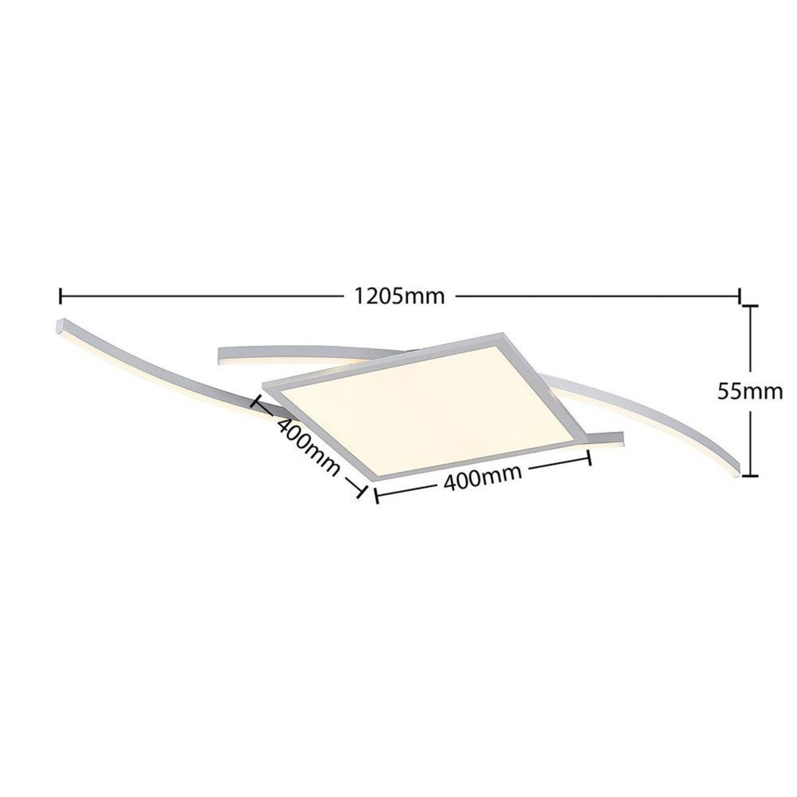 Tiaro LED Square Plafonieră 56,6 CCT Silver - Lucande