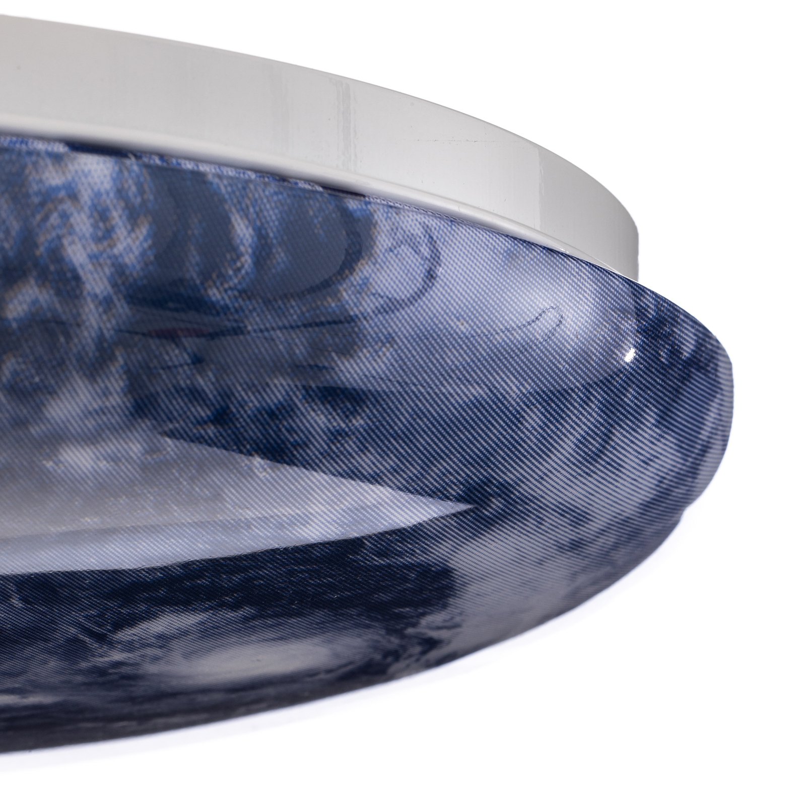 Lindby LED-taklampa Orbi, 38 cm, blå/vit, plast