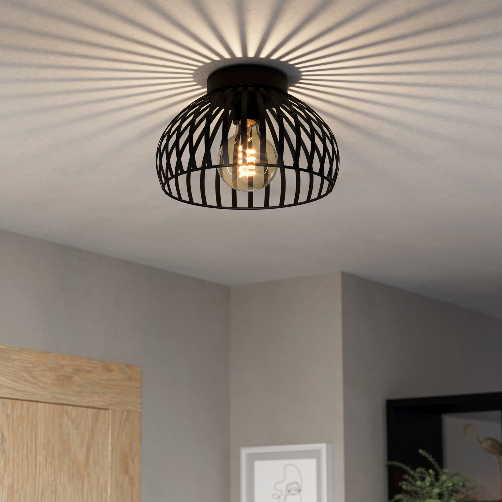 EGLO Mogano 3 φωτιστικό οροφής, κλουβί, Ø28cm