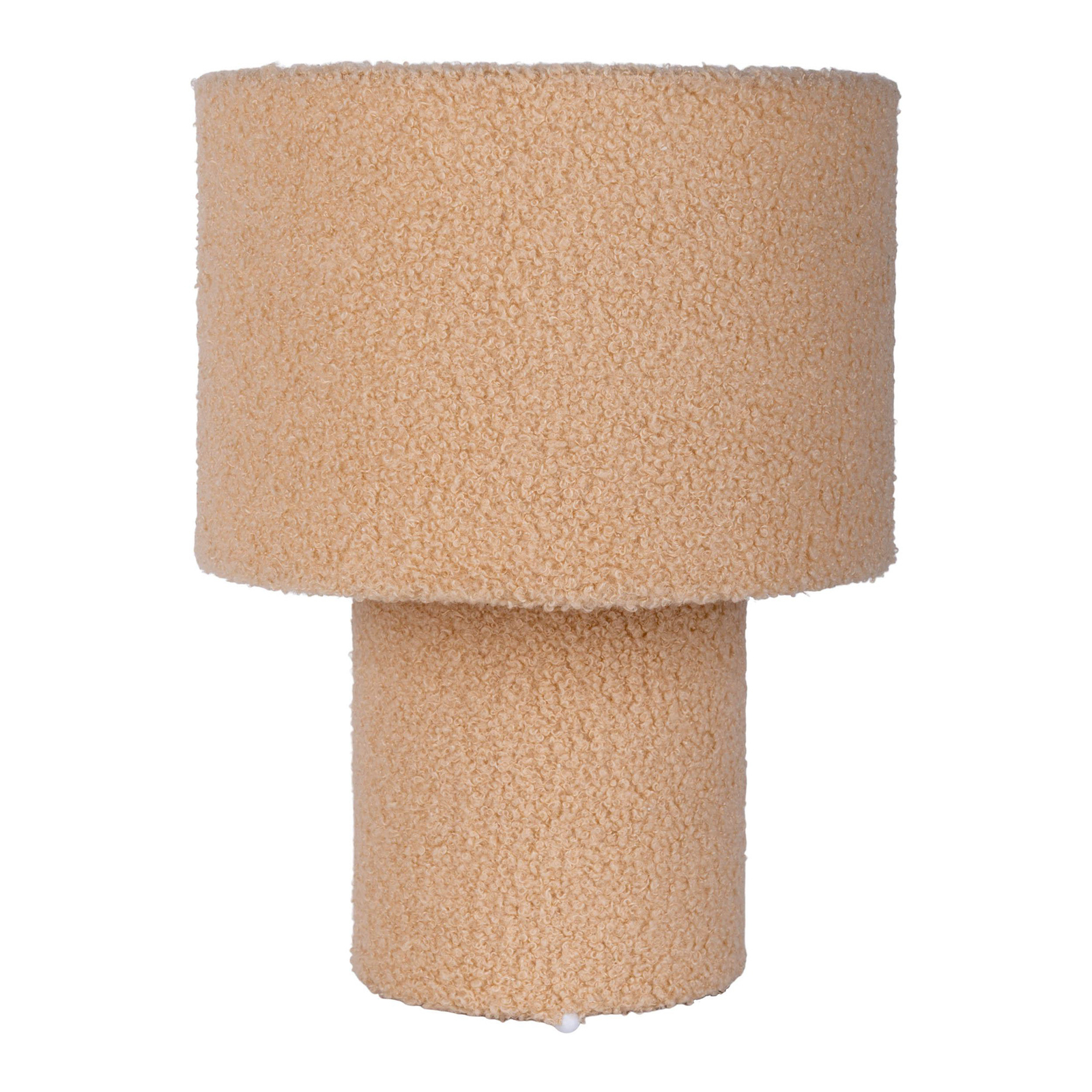 Fluffy table lamp, beige Height 31 cm textile E27 cylindrical