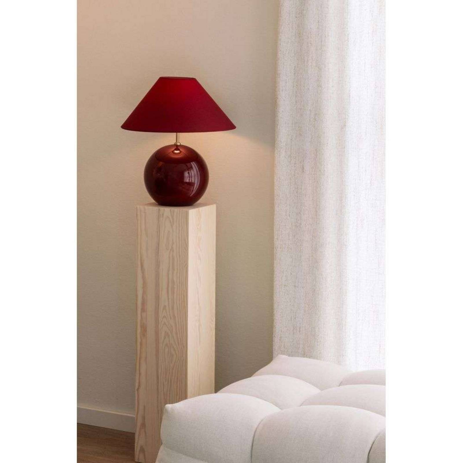  Globen Lighting Globen Lighting Tischleuchte Iris, Dunkelrot, Höhe 39 Cm 