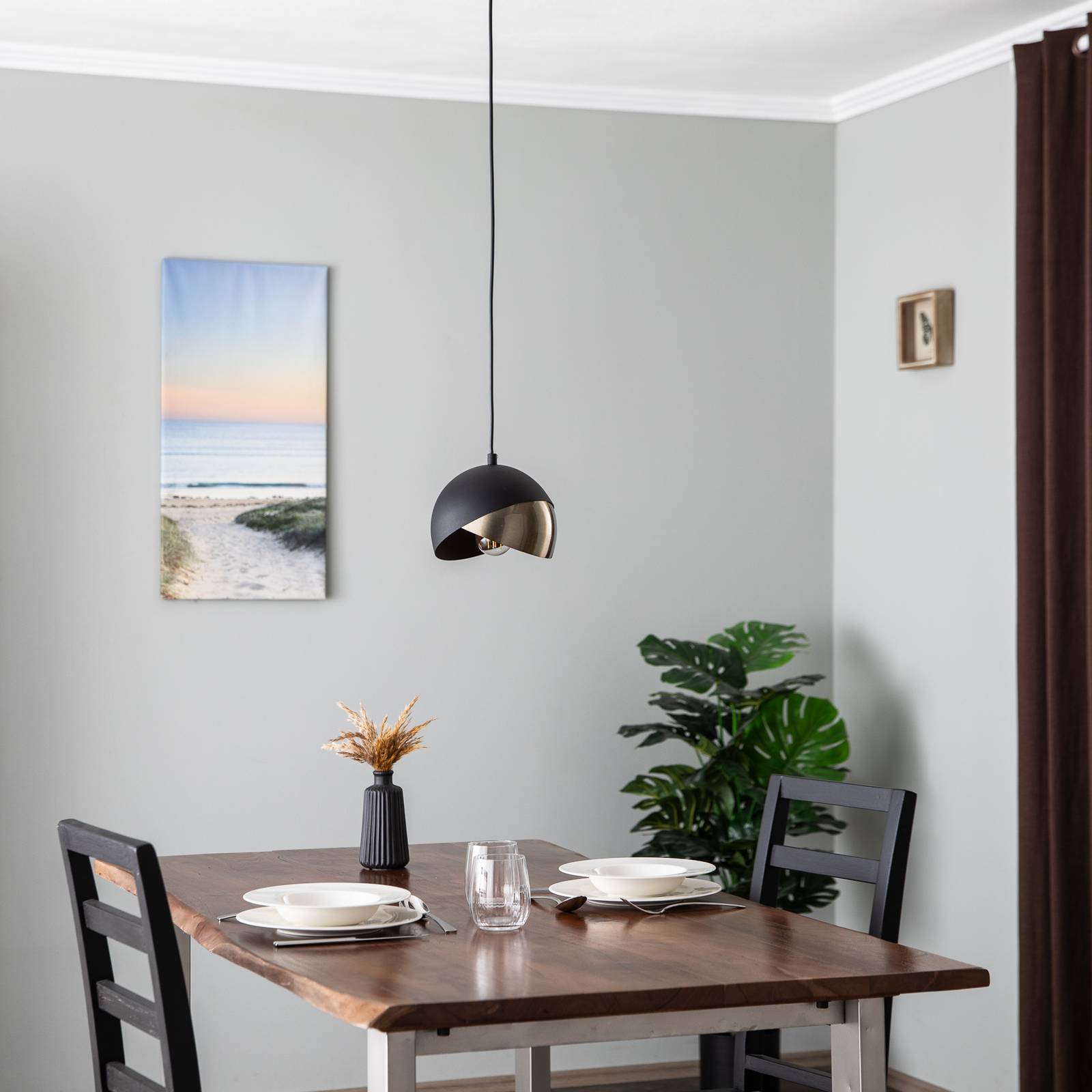 Lampa wisząca Berceste 252-S Ø20cm czarny/złoty