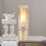 Annika table lamp, brass and amber