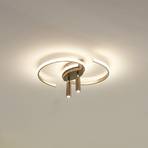 Lindby Chukira LED plafondlamp 36W stappendim nikkel