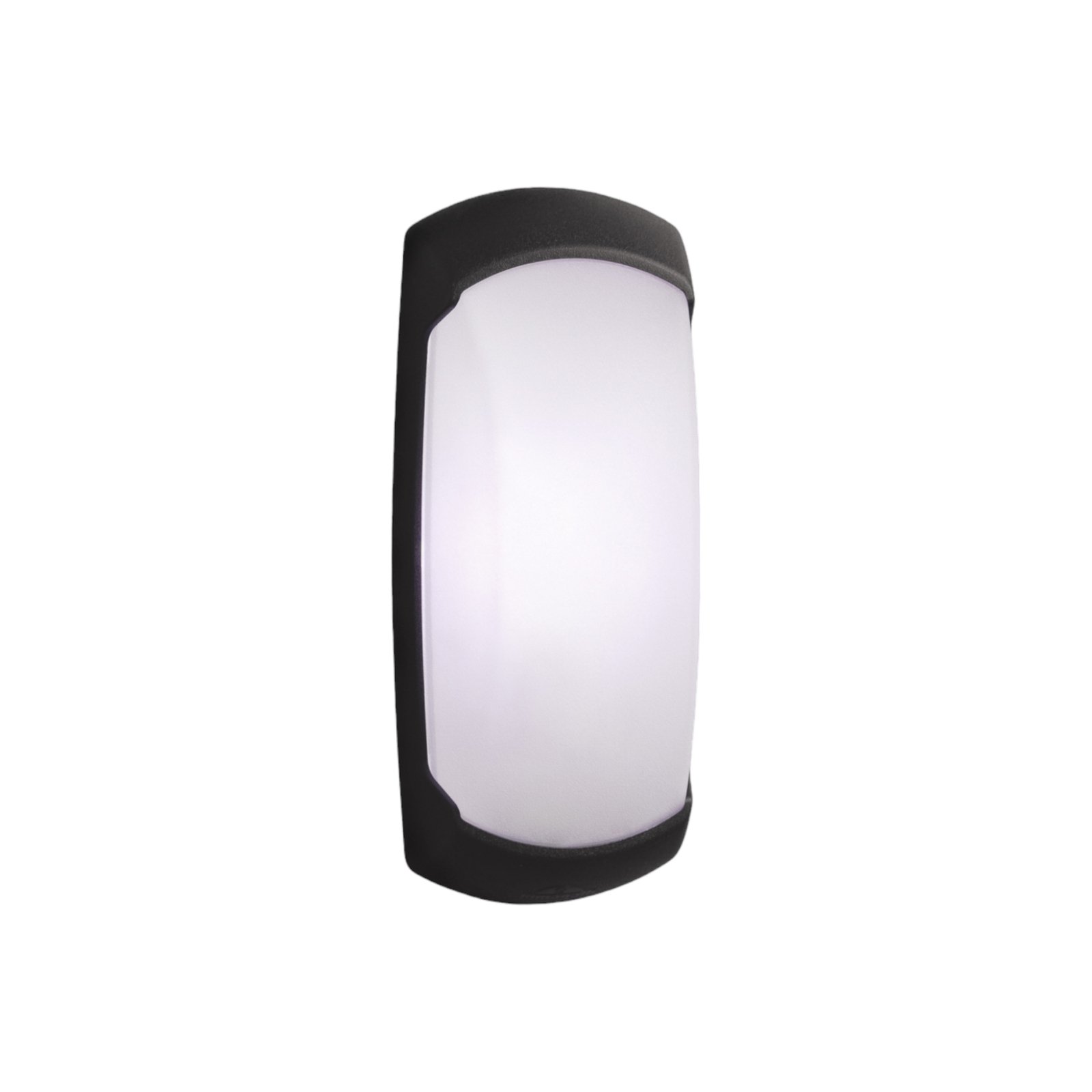 Francy outdoor wall light, black/opal, GX53 CCT, frontal