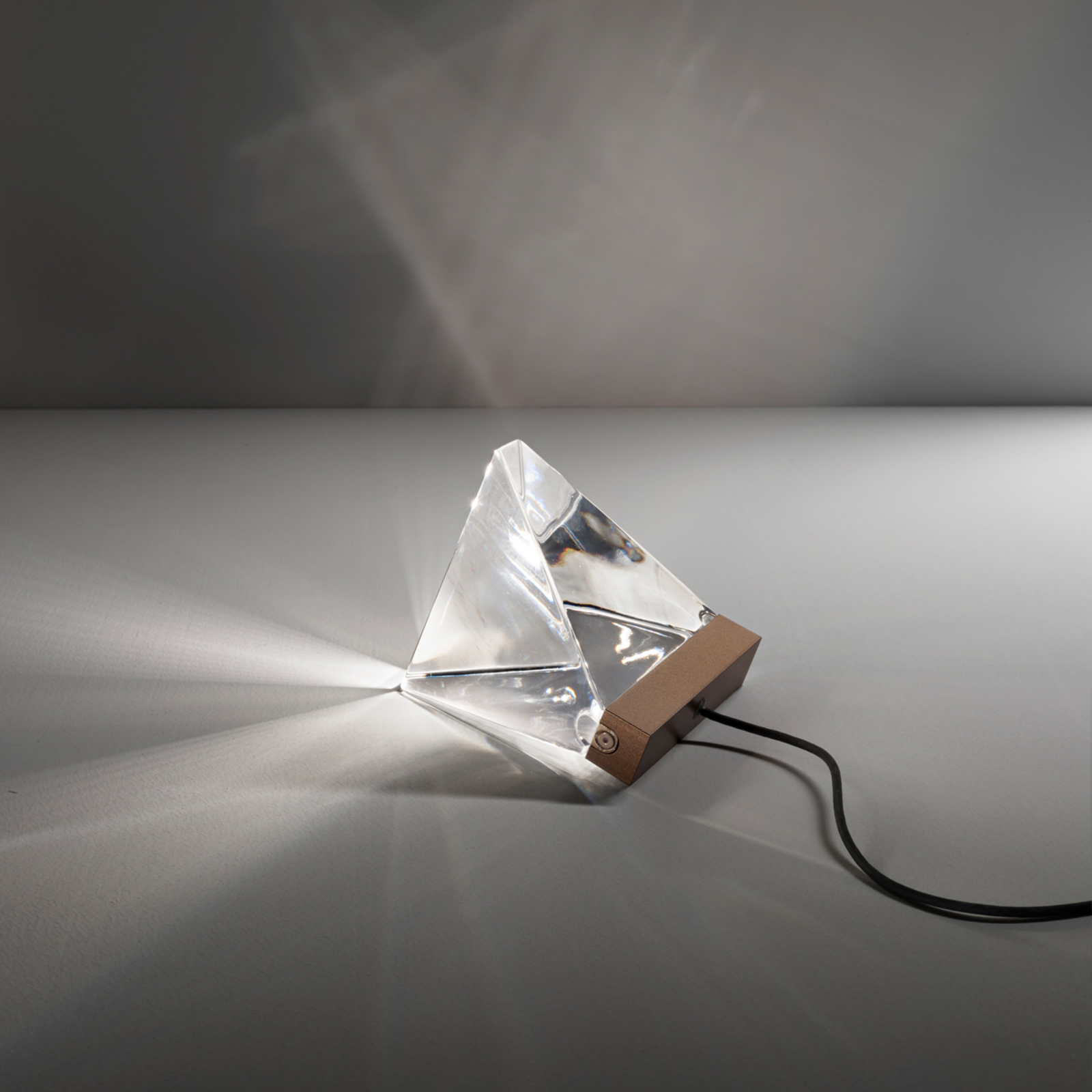 Fabbian Tripla - LED-vegglampe av krystall, bronse