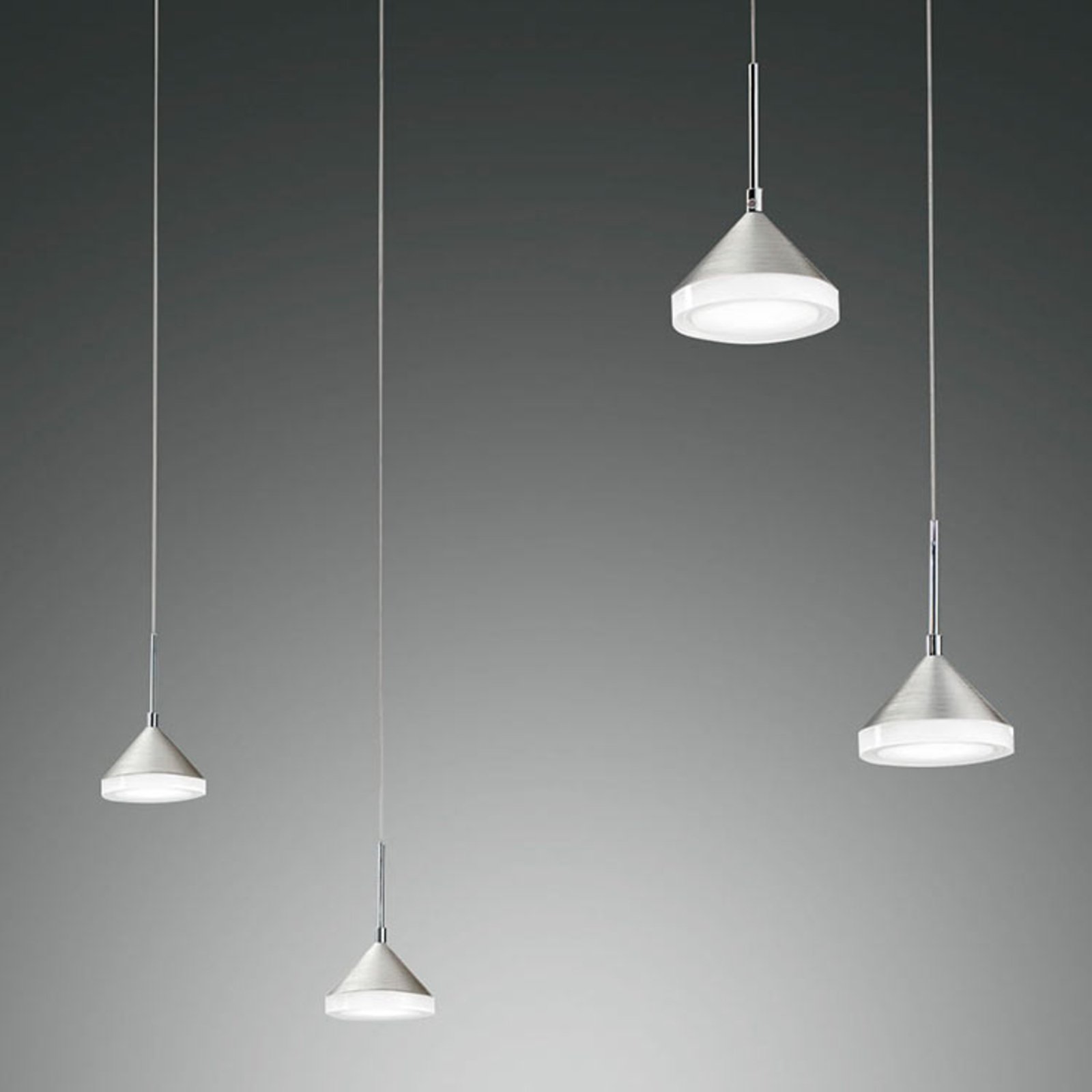Isabella LED függő lámpa, négy-izzós, alumínium