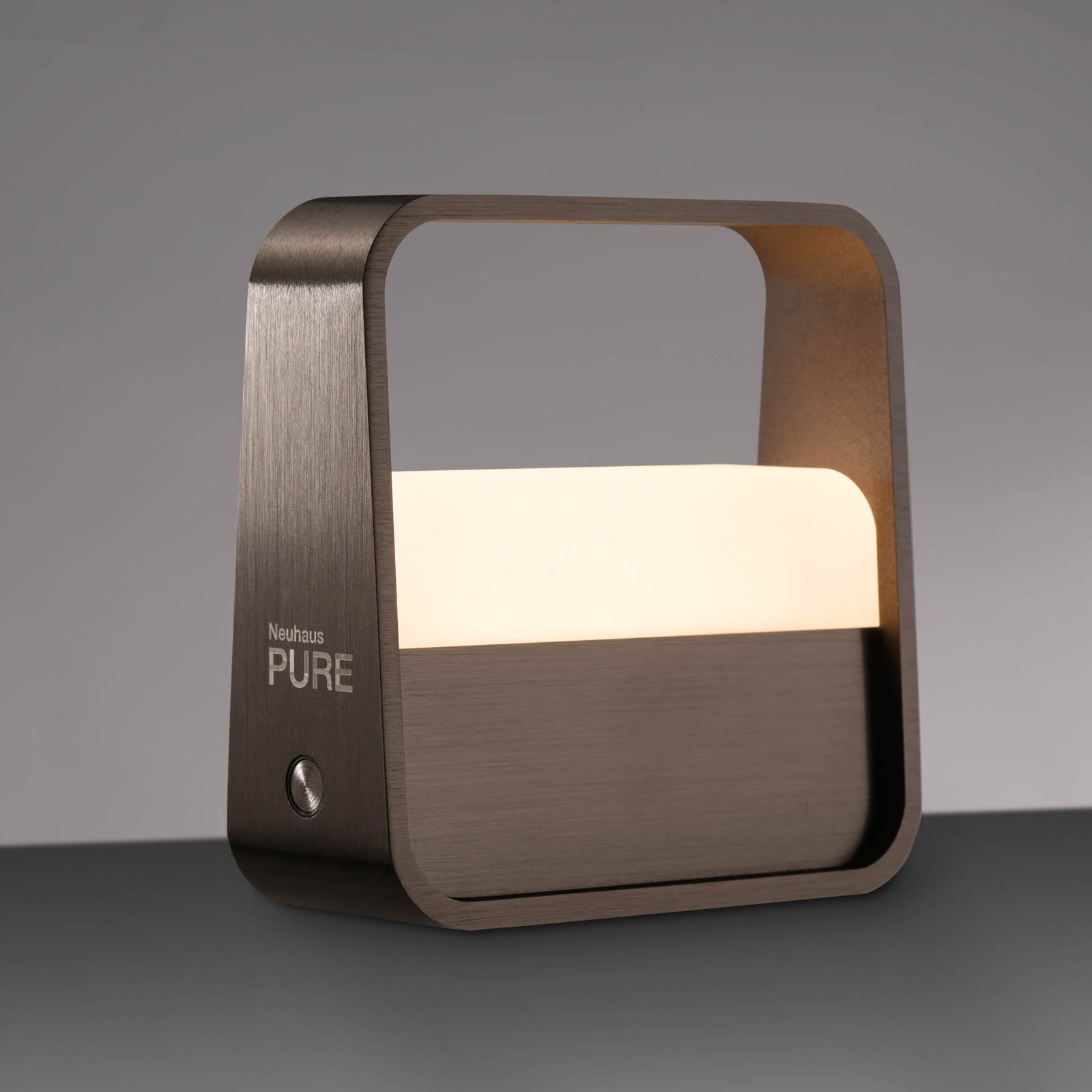 PURE Lampe à poser LED rechargeable Pure Go, marron, aluminium