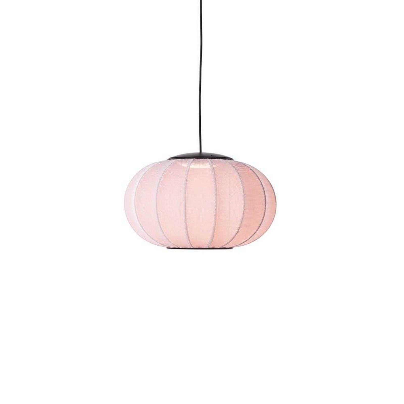 Knit-Wit 45 Oval LED Pendel Light Pink Made By Hand - Soveværelse - Stof / tekstil billede