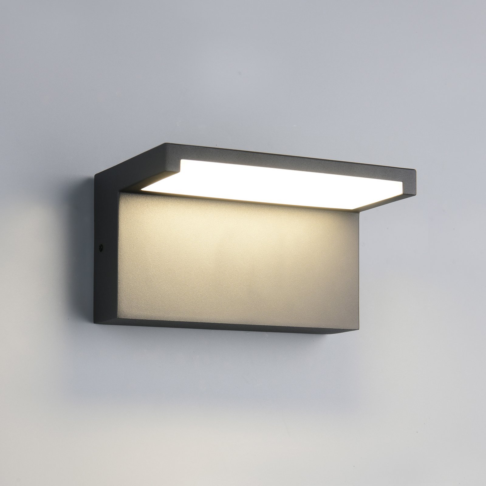 LED āra sienas lampa Ravi, antracīta krāsā, platums 18 cm, metāls, IP65