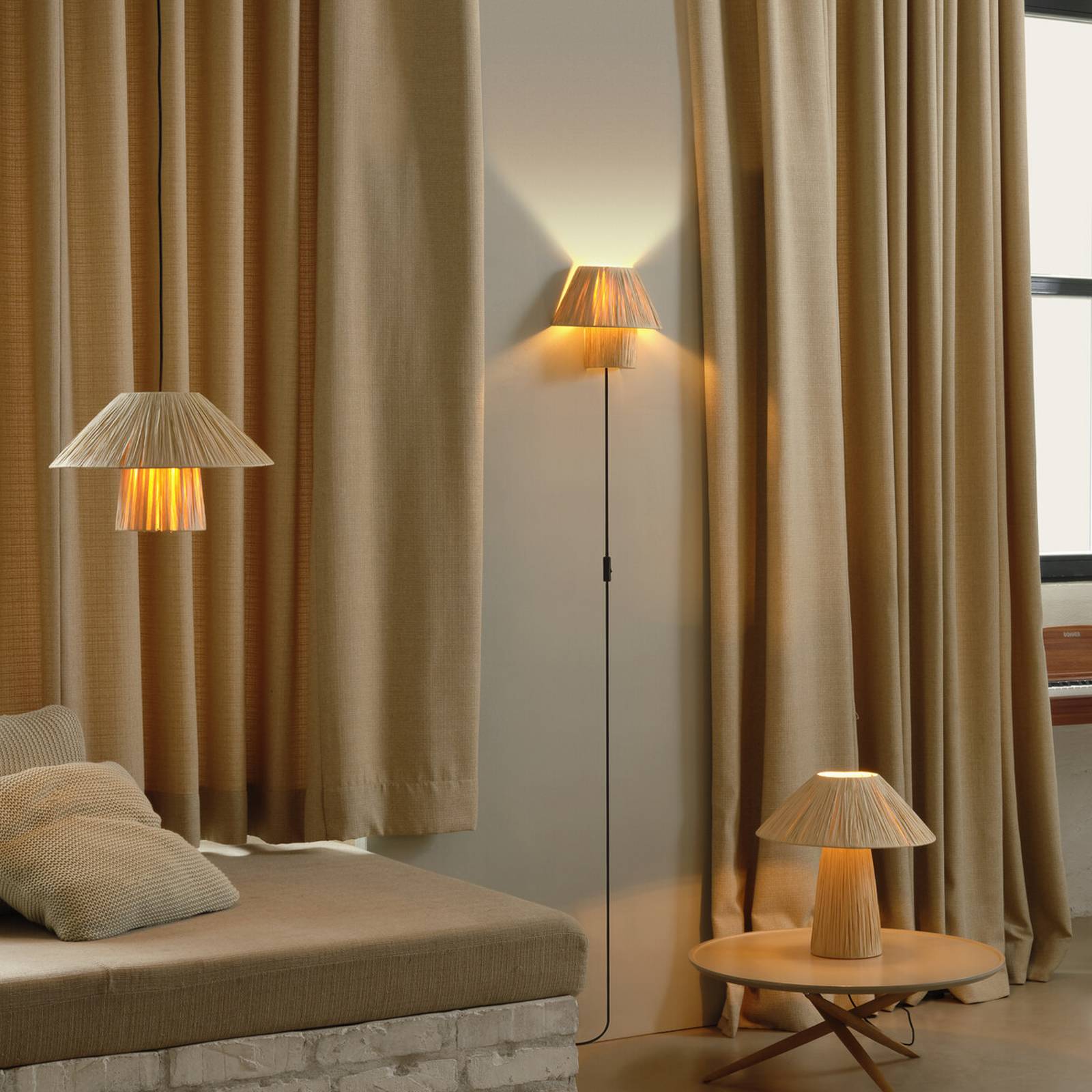 Kinkiet OSRAM Decor Bamboo Paper Hat, bambus, wtyczka E27