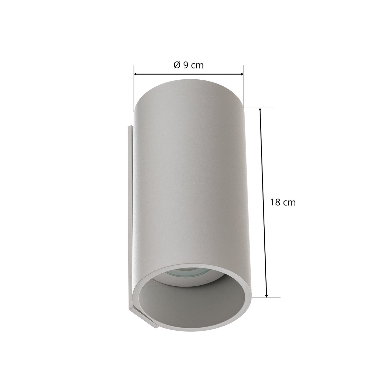 EGG LED outdoor wall light Tubo, white, Ø 9 cm, aluminium, up/down