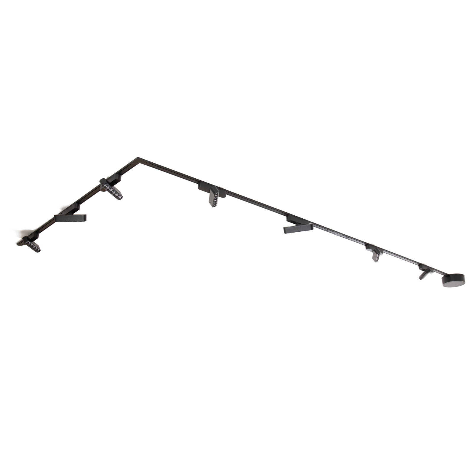 Système de lampes sur rail Lumaro, points lumineux, 7 lampes, noir, 48V