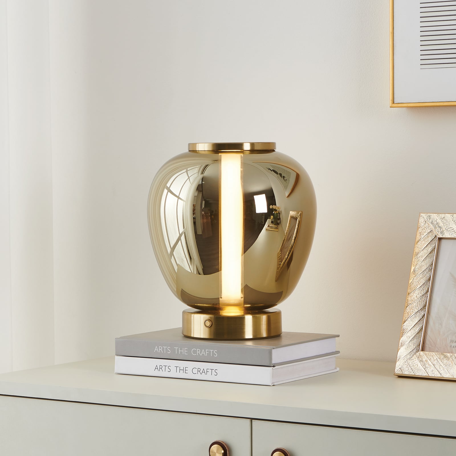 Fruitera LED-Tischlampe gold 25 cm Glas CCT - Stars of Light