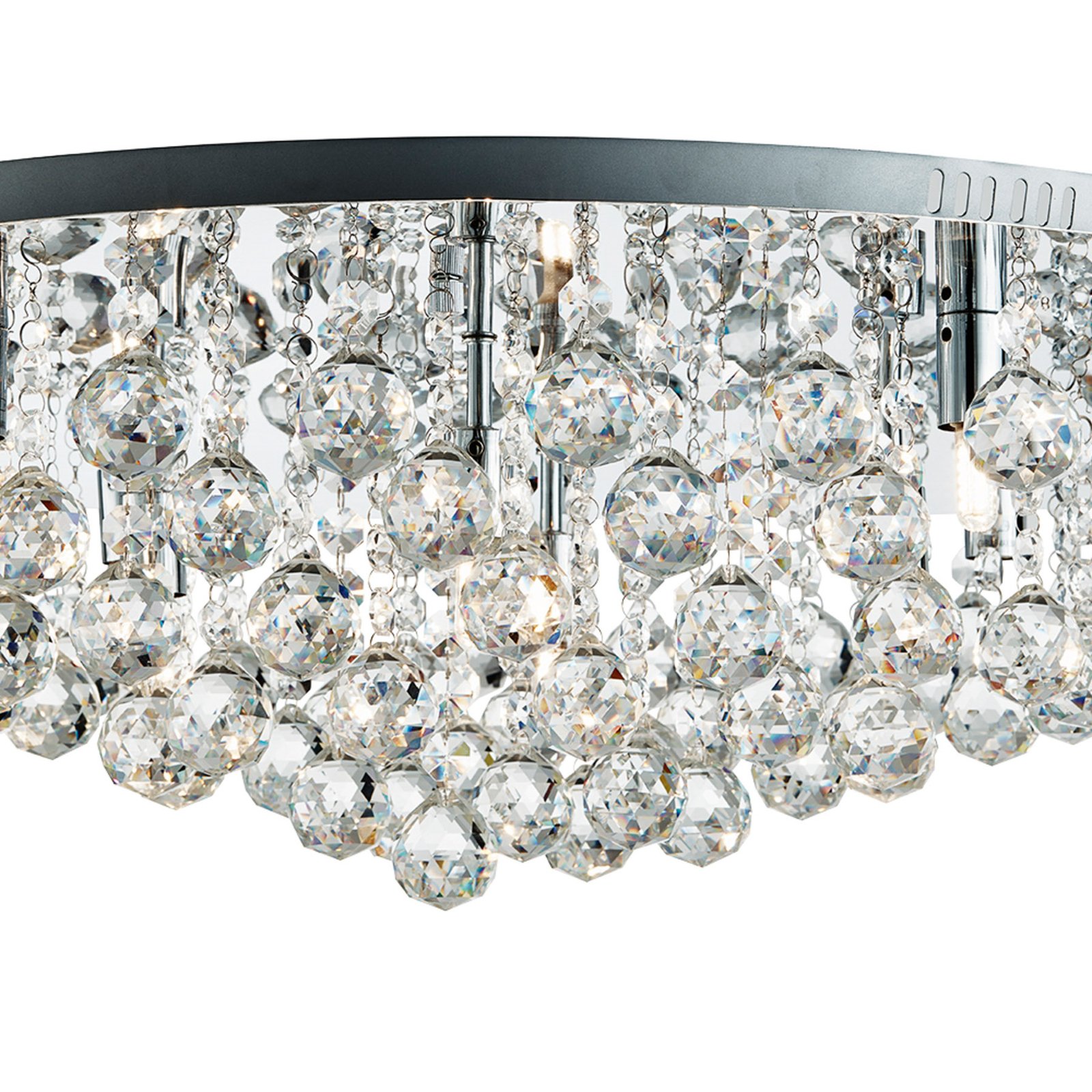 Hanna chrome ceiling light glass crystal spheres 80 cm