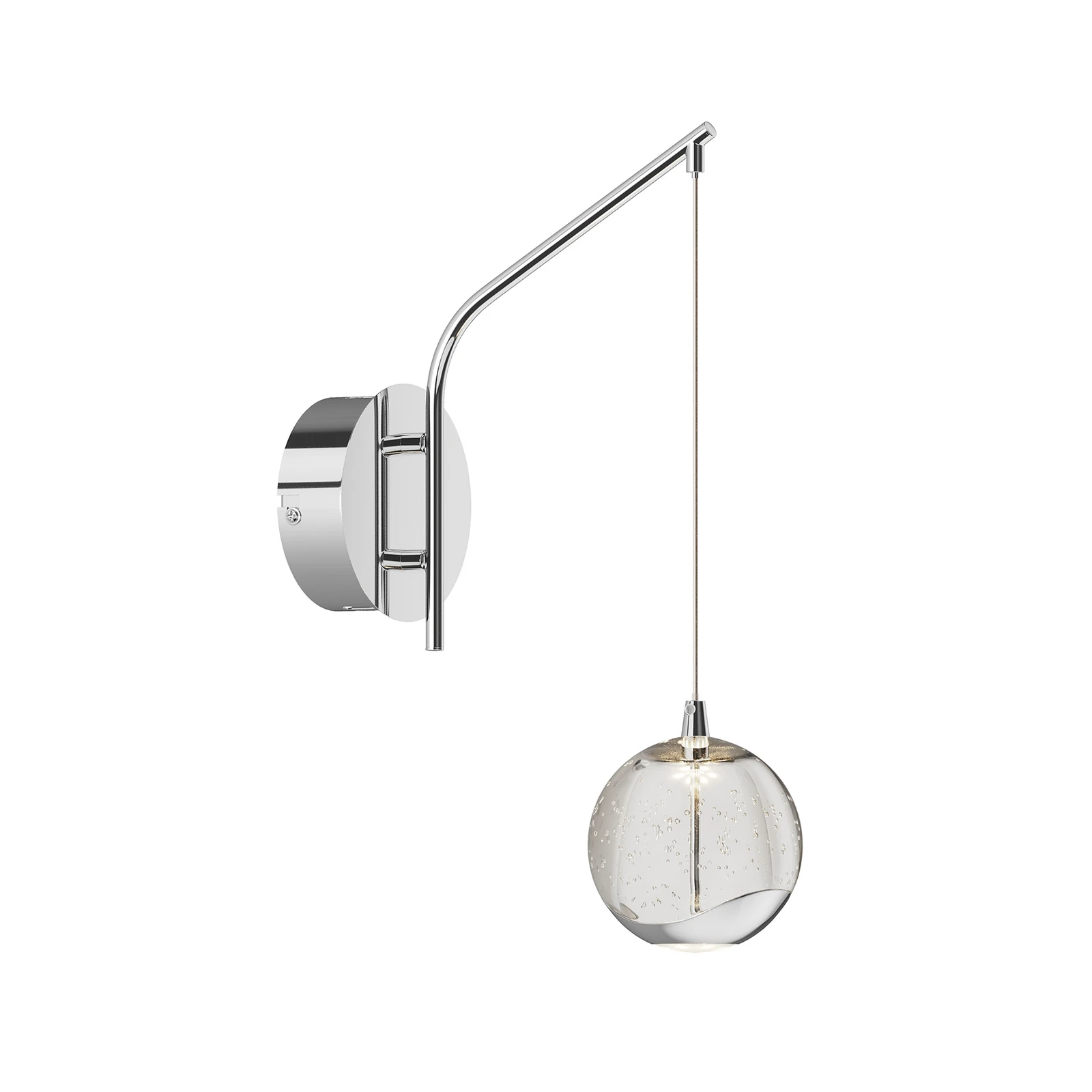 Lucande applique murale LED Hayley, chrome, verre, hauteur 34 cm