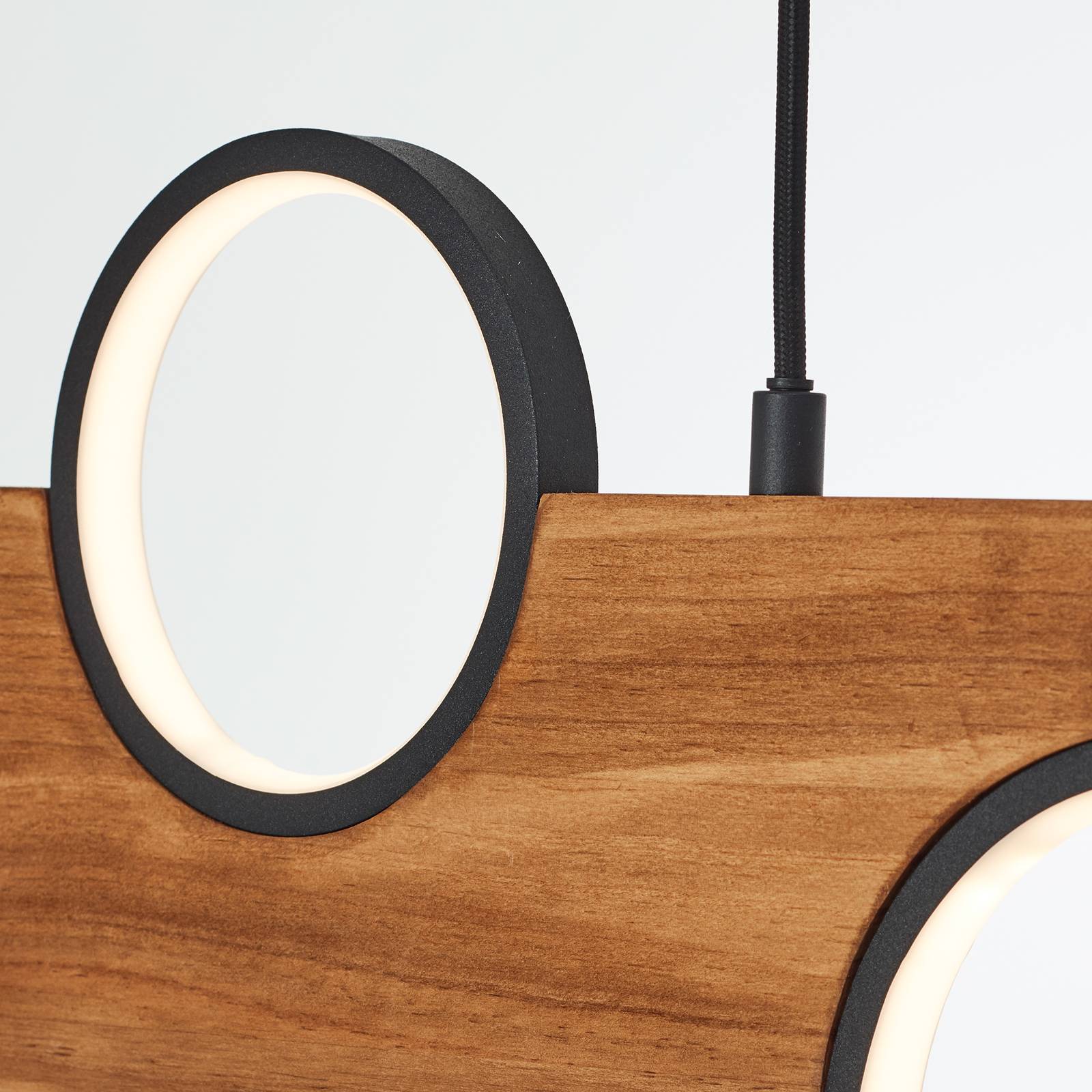 E-shop LED závesné svietidlo Cheesy z dreva, 5-plameňové