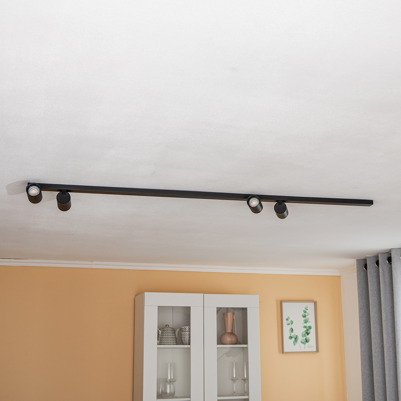 Spot plafond Mono VIII noir 8 lampes 2x150 cm