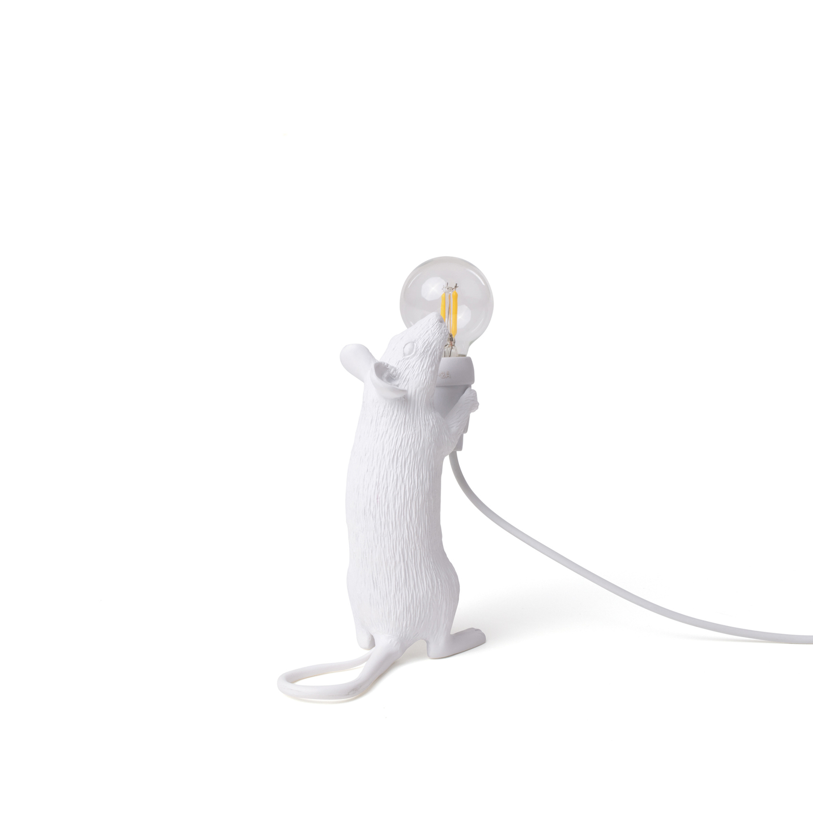 LED-koristepöytälamppu Mouse Lamp USB pysty, valk.