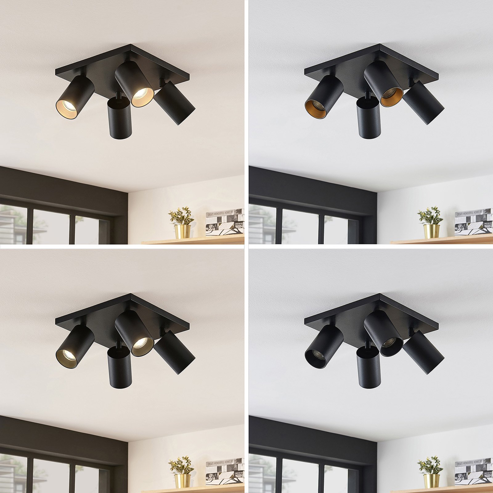 Brinja 4 Taklampe Black/Gold - Arcchio