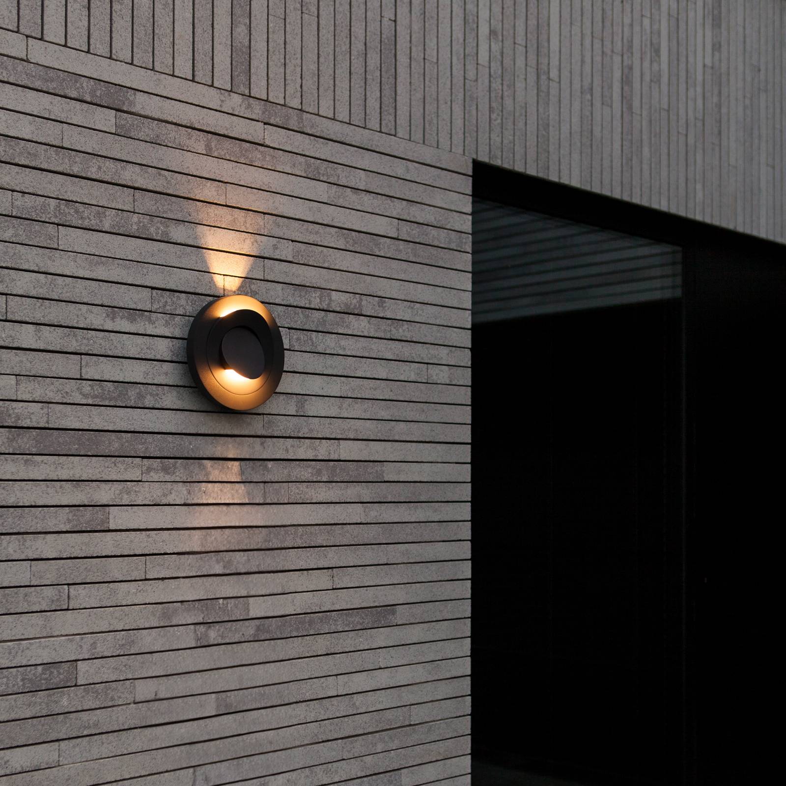 Kinkiet zewnętrzny LED MOOV, ciemnoszary, Ø 21 cm, metal, IP54