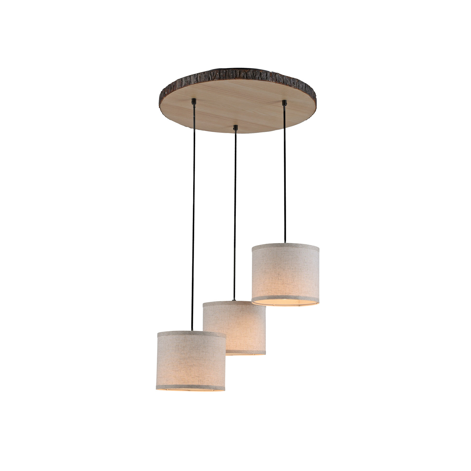 Bark hanglamp, 3-lamps, rondel