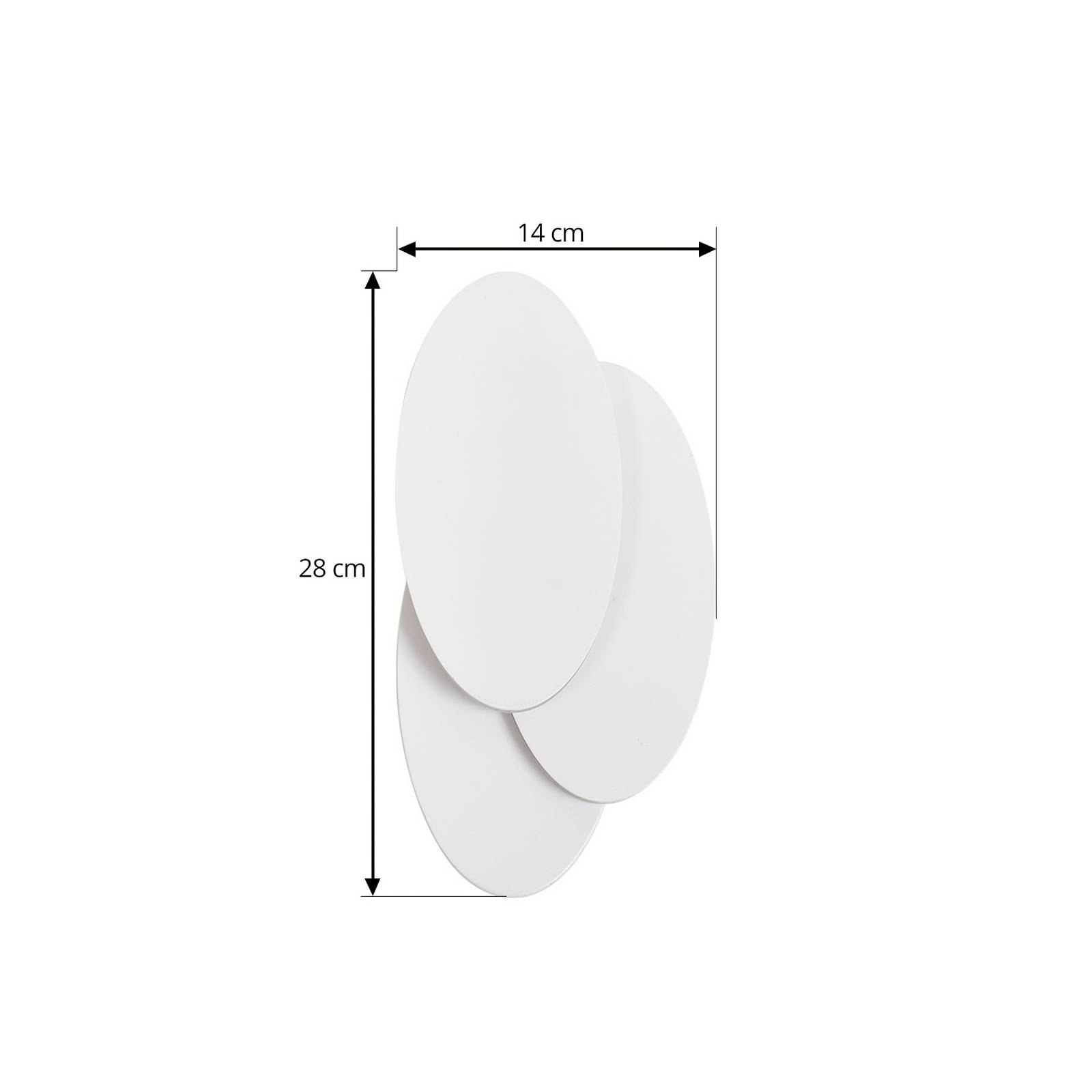 Lindby kinkiet LED Kolme, biały, tworzywo sztuczne, 28 cm