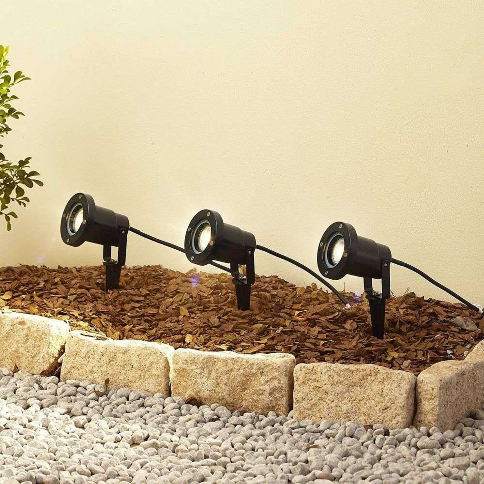 Thorgal Candeeiro de jardim w/Lança Ø9,8 3pcs Preto - Lindby