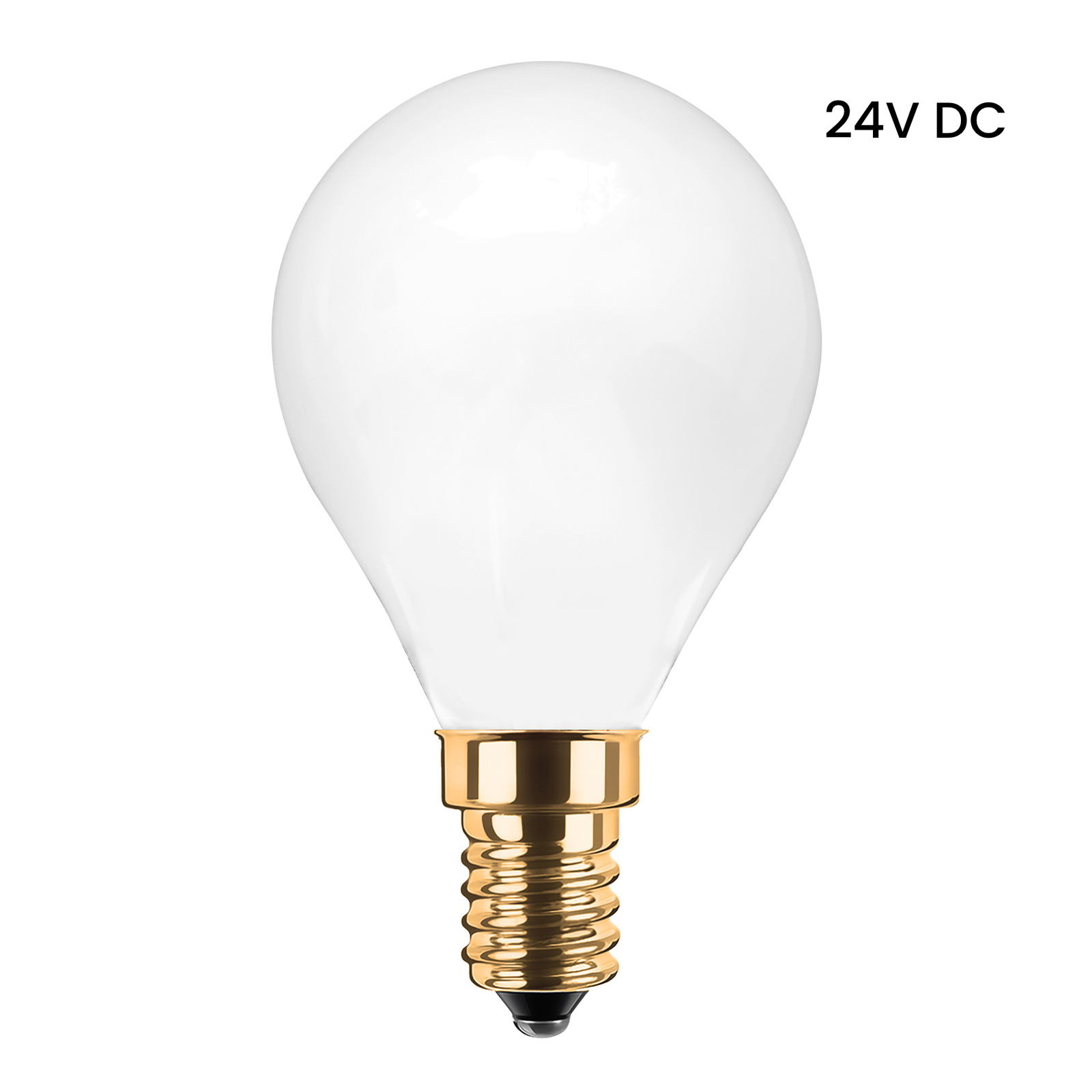 SEGULA LED-Tropfenlampe 24V DC E14 3W 922 opal dimm