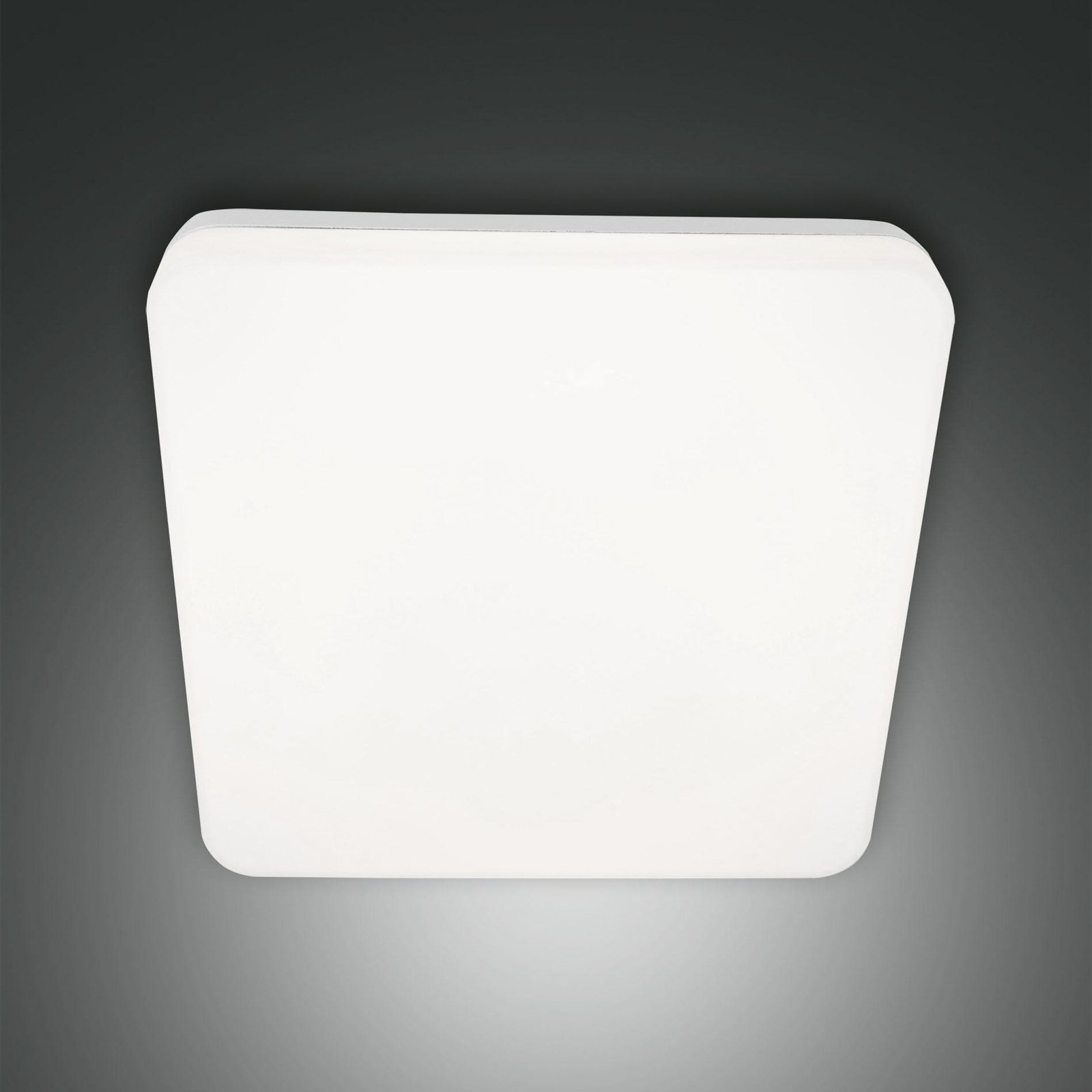 Plafonnier d'extérieur LED Folk, capteur, 28 x 28 cm, blanc, IP65