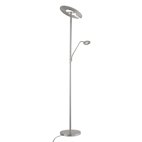 Lampadaire indirect LED Dent liseuse, CCT, nickel