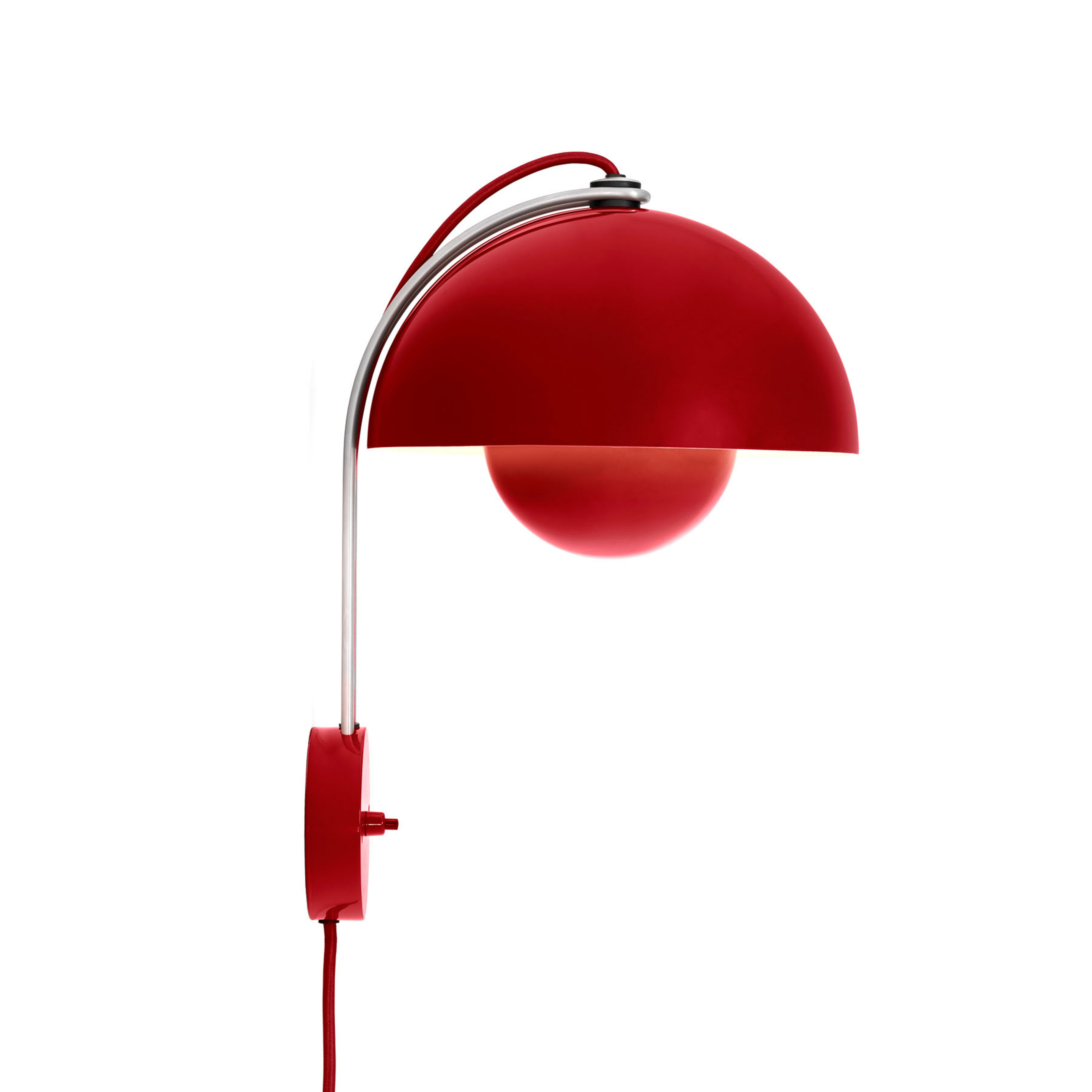 Aplique de pared Flowerpot VP8, enchufe, rojo cinabrio - &TRADITION