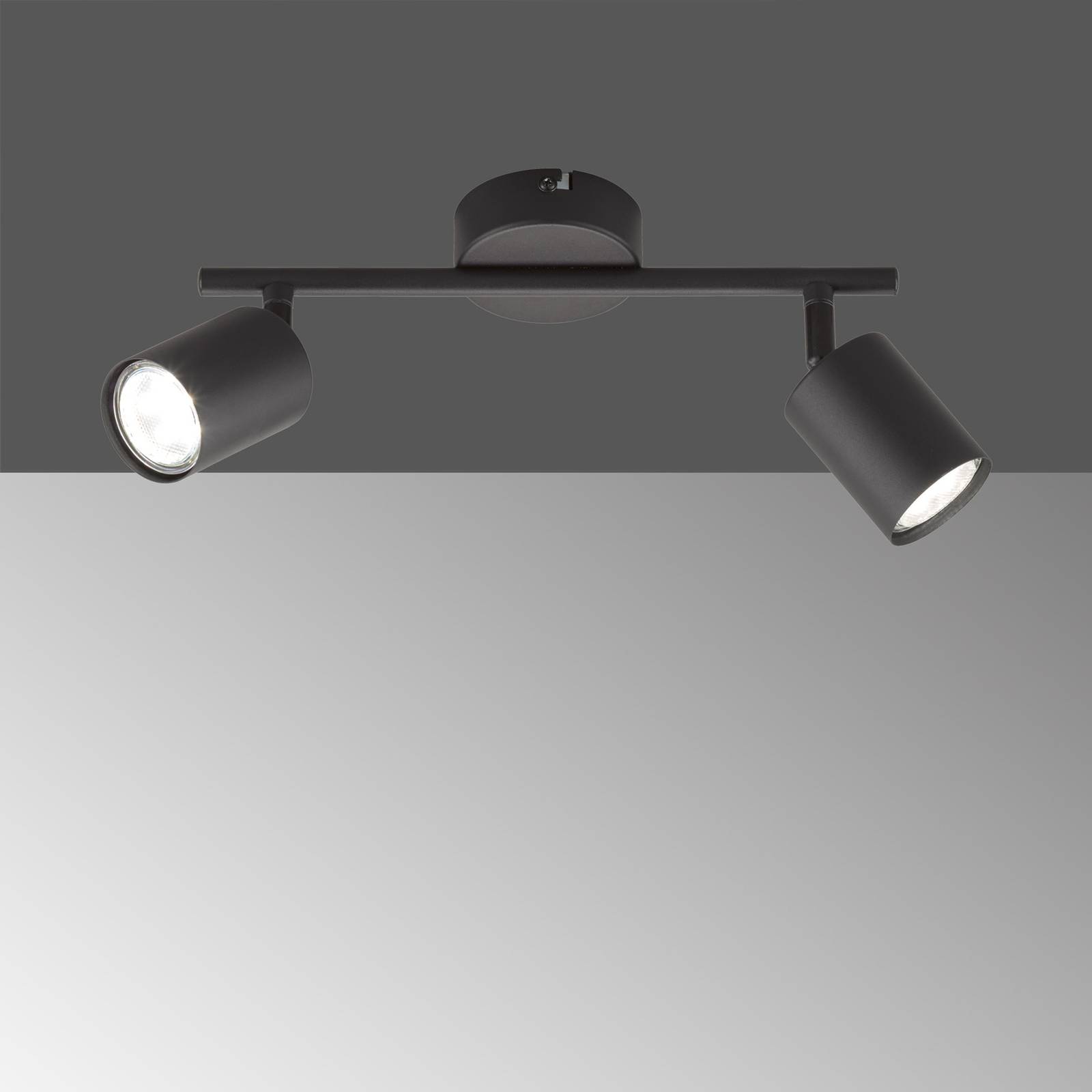 E-shop Stropné LED svietidlo Vano čierna, 2-plameňové