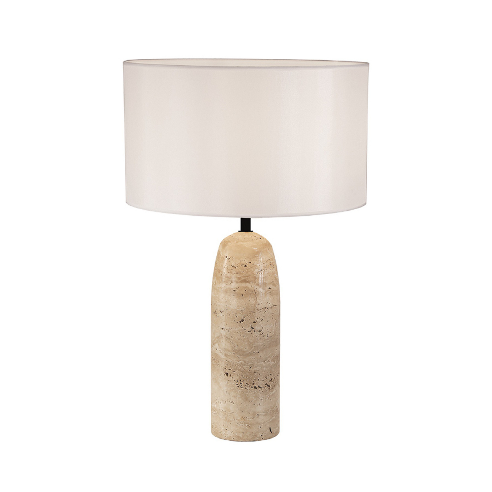 Pöytävalaisin 25428, beige/valkoinen, korkeus 55 cm, kivi/tekstiili, E27