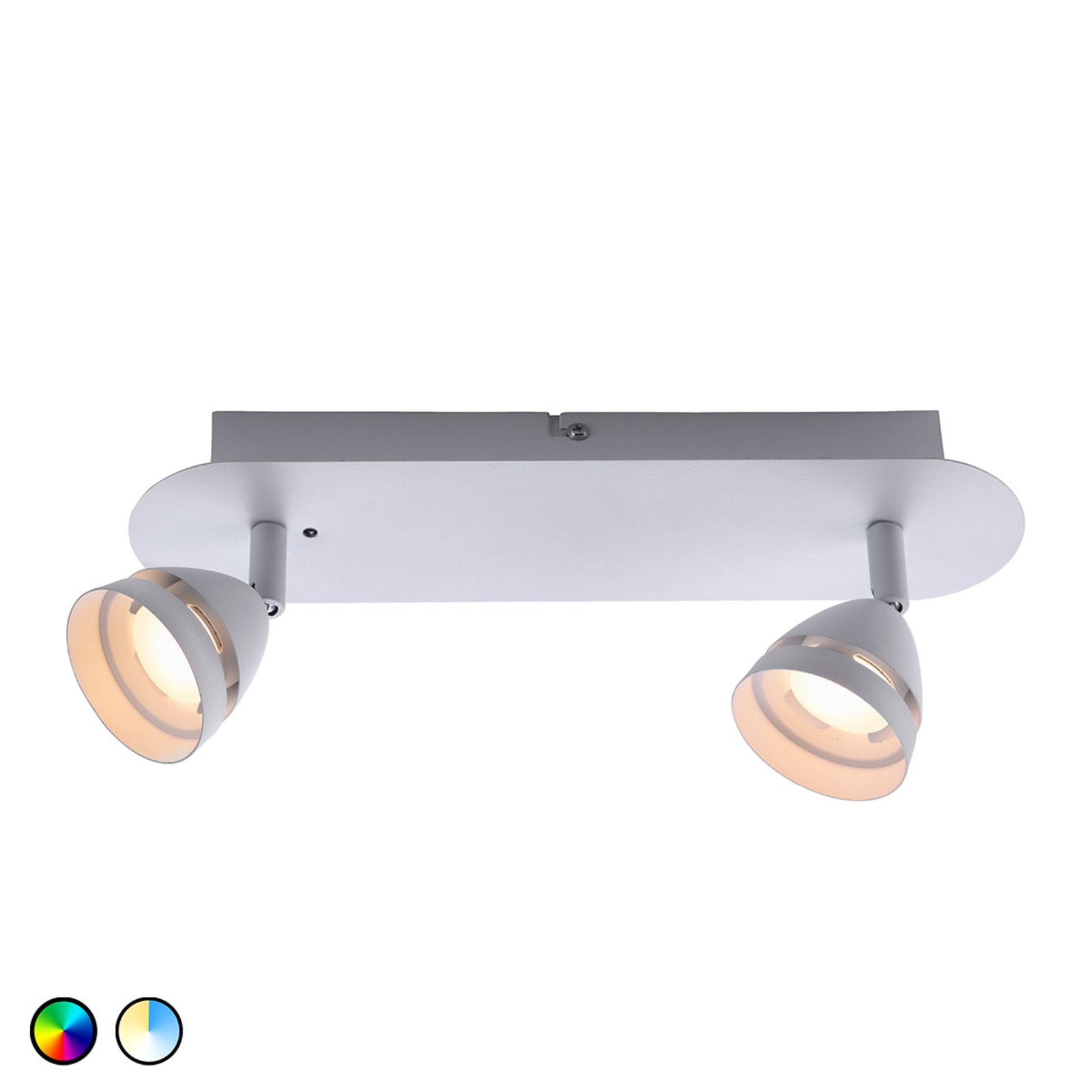 Trio Lighting WiZ Gemini LED ceiling light 2-bulb white, for Living / Dining Room, metal, 3 W, energy efficiency: A+, L: 19 cm, W: 9 cm, H: 11 cm