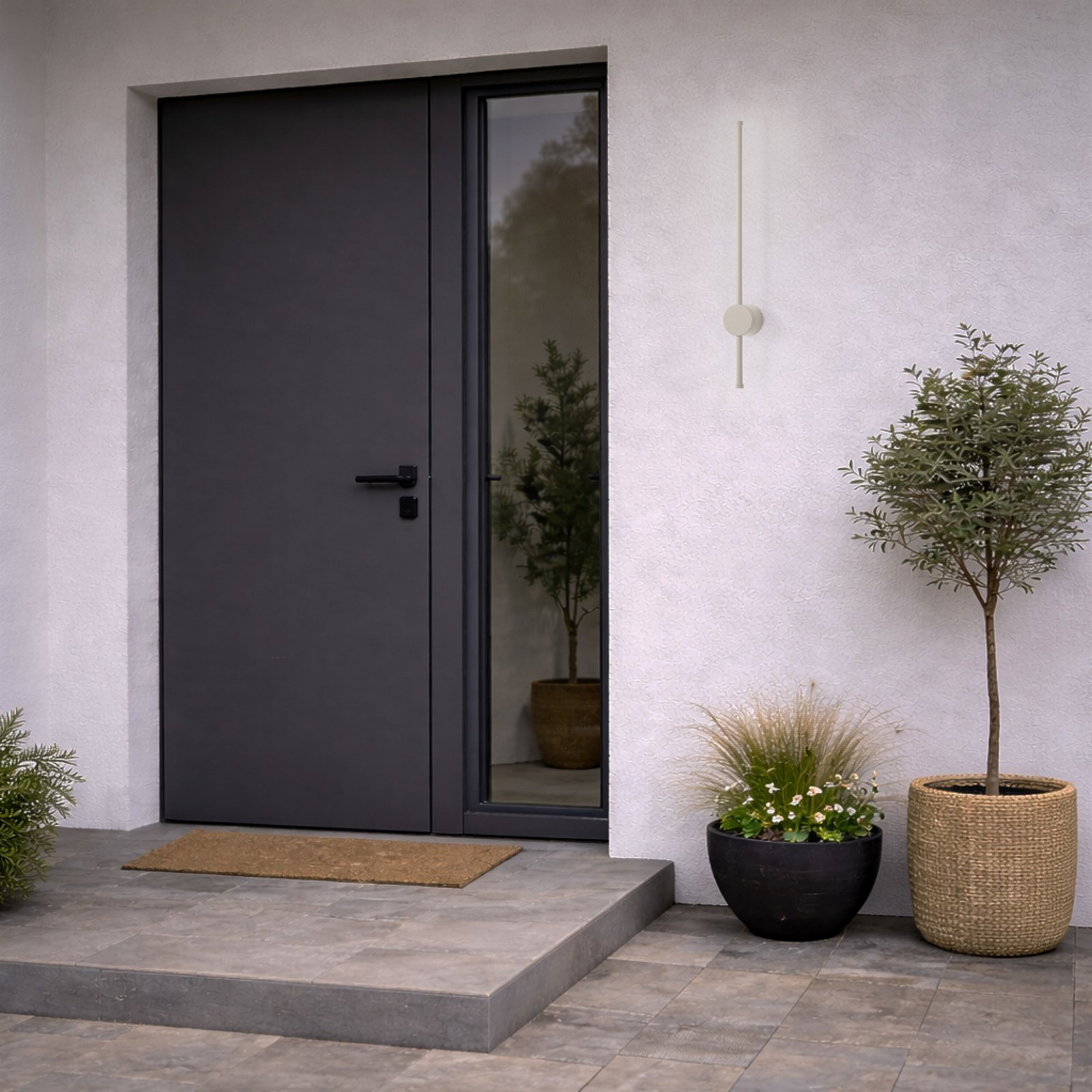 Aplică de perete LED Orla S, nisip, aluminiu, înălțime 65 cm Aplică de perete LED Orla S, nisip, aluminiu, înălțime 65 cm