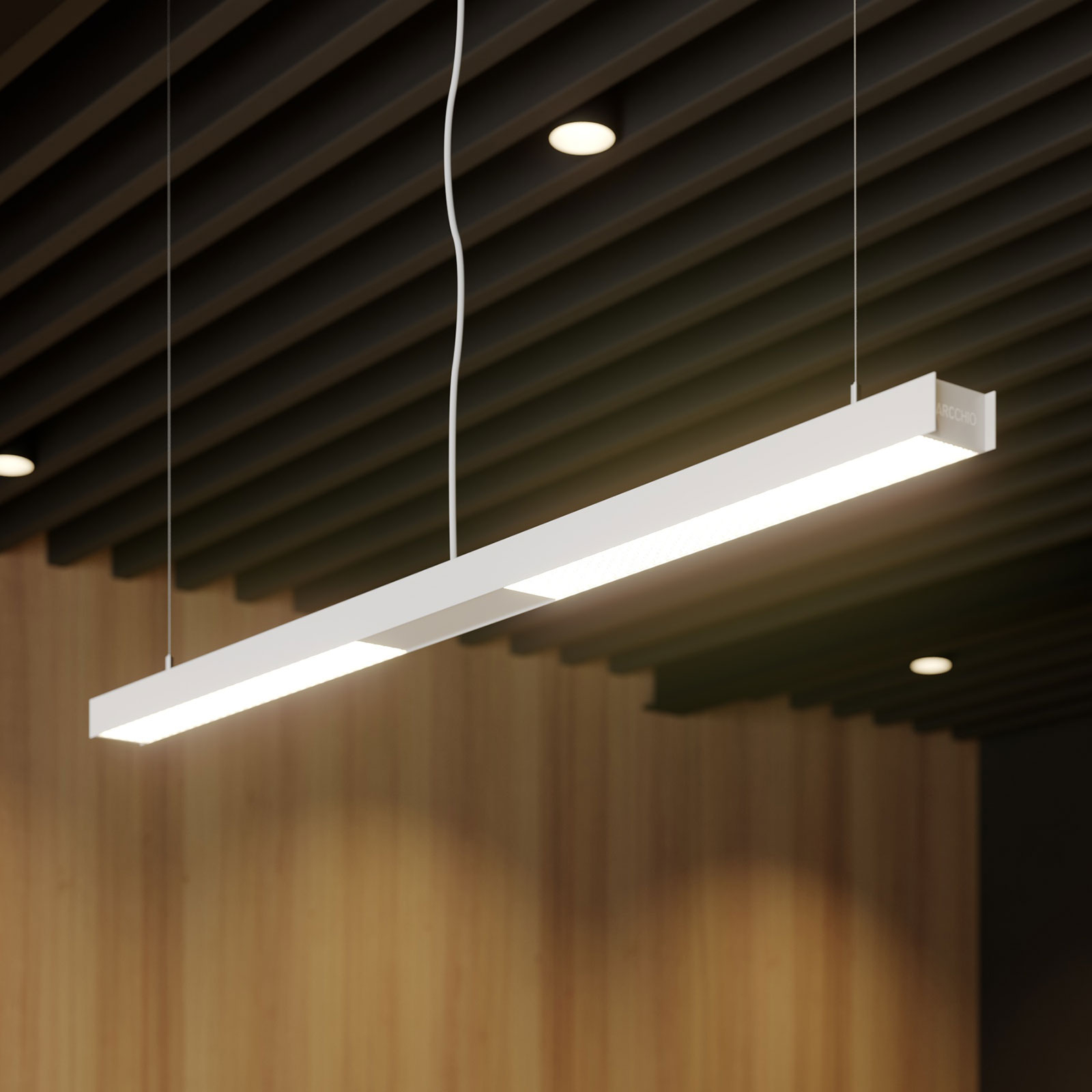 Arcchio Rontan LED-pendellampe til kontor, hvit