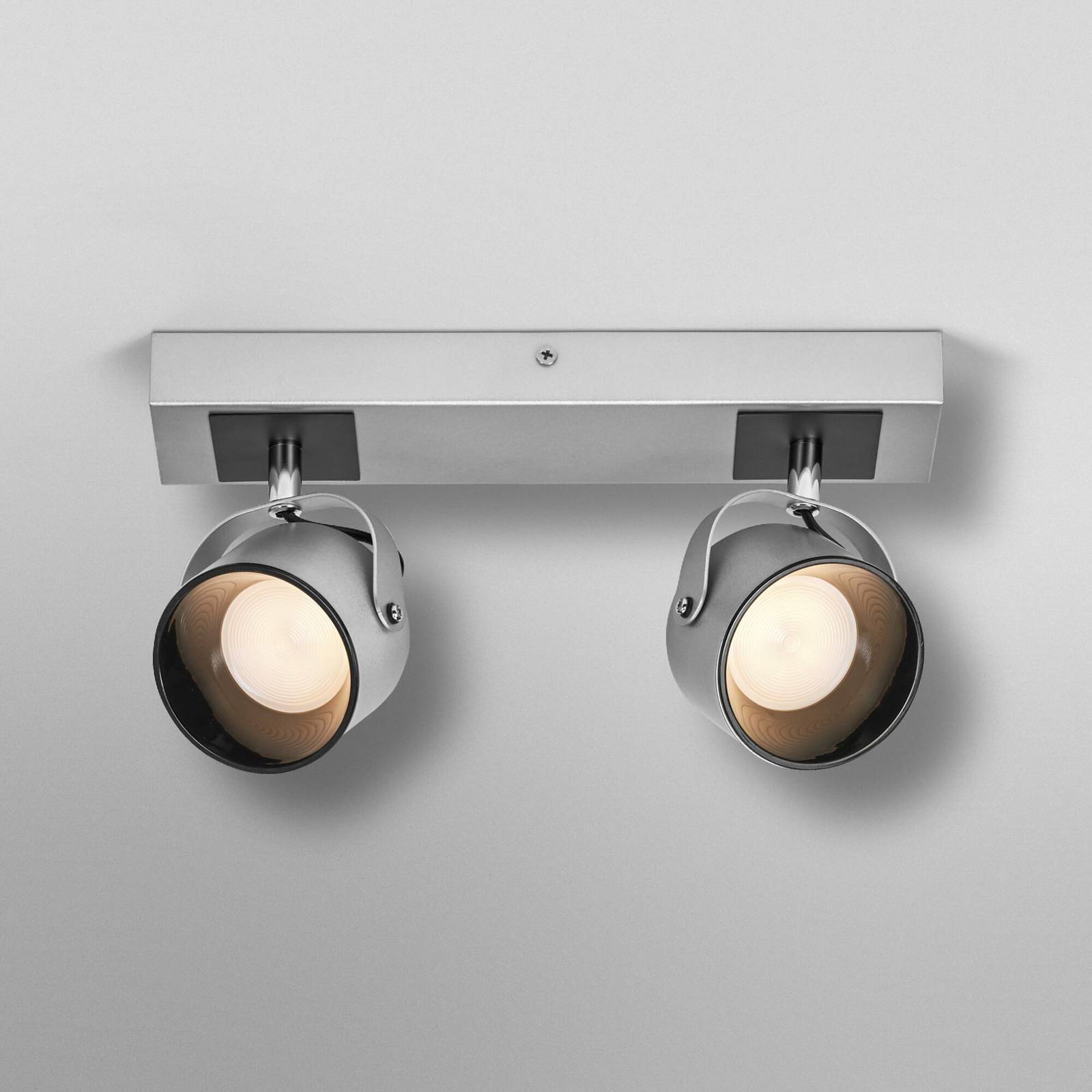 Lampa sufitowa LED OSRAM Jupiter, 2-punktowa, srebrna, metalowa