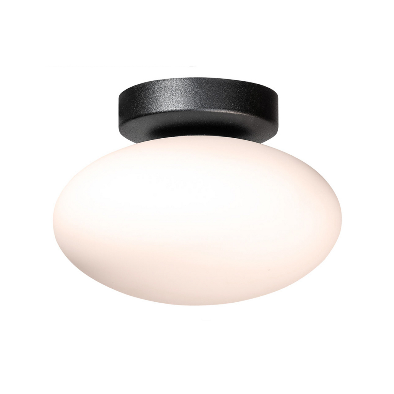 Plafonnier Ufo, noir/blanc, Ø 18 cm, verre, G9