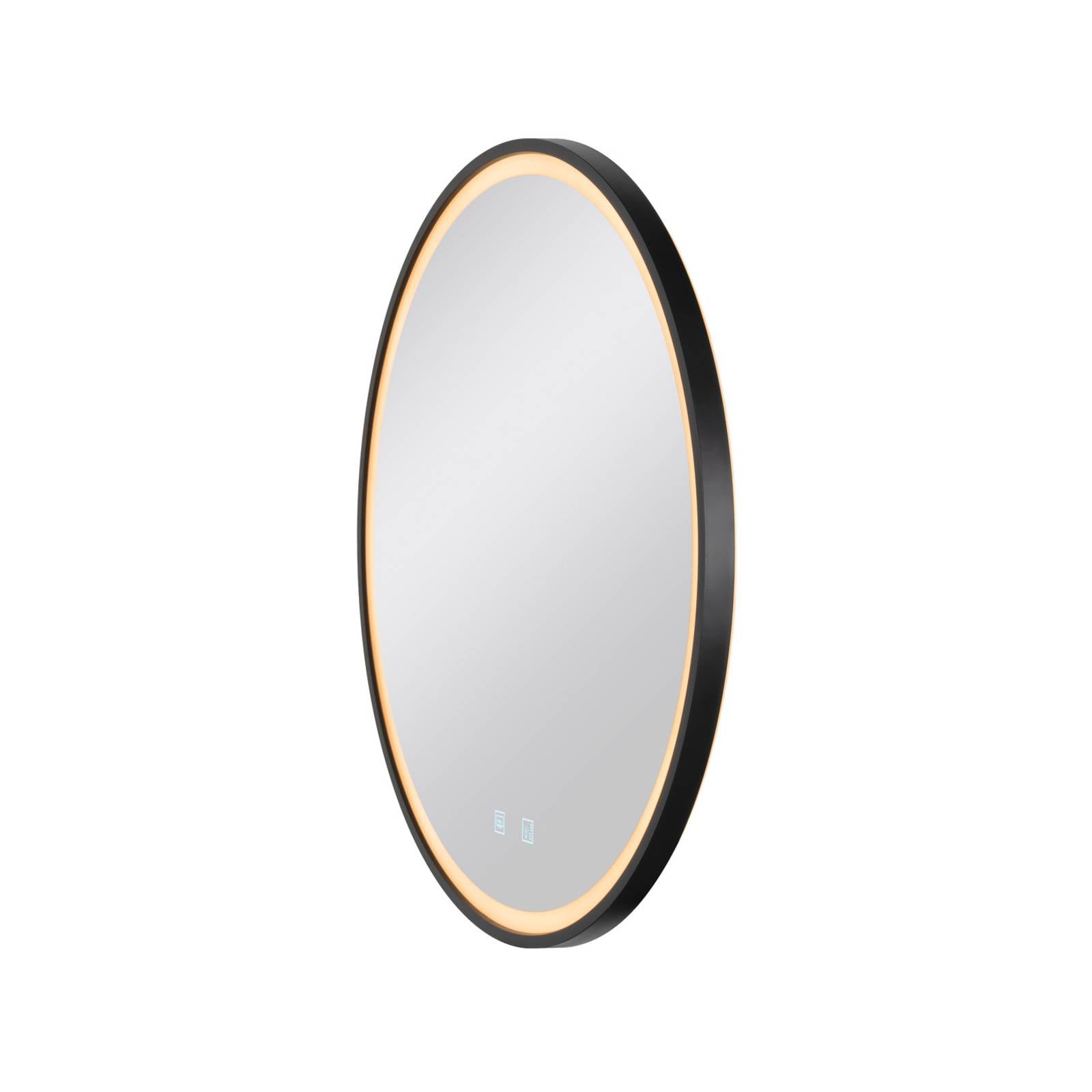 SLV Trukko LED-Wandspiegel IP44 CCT schwarz Ø 61cm