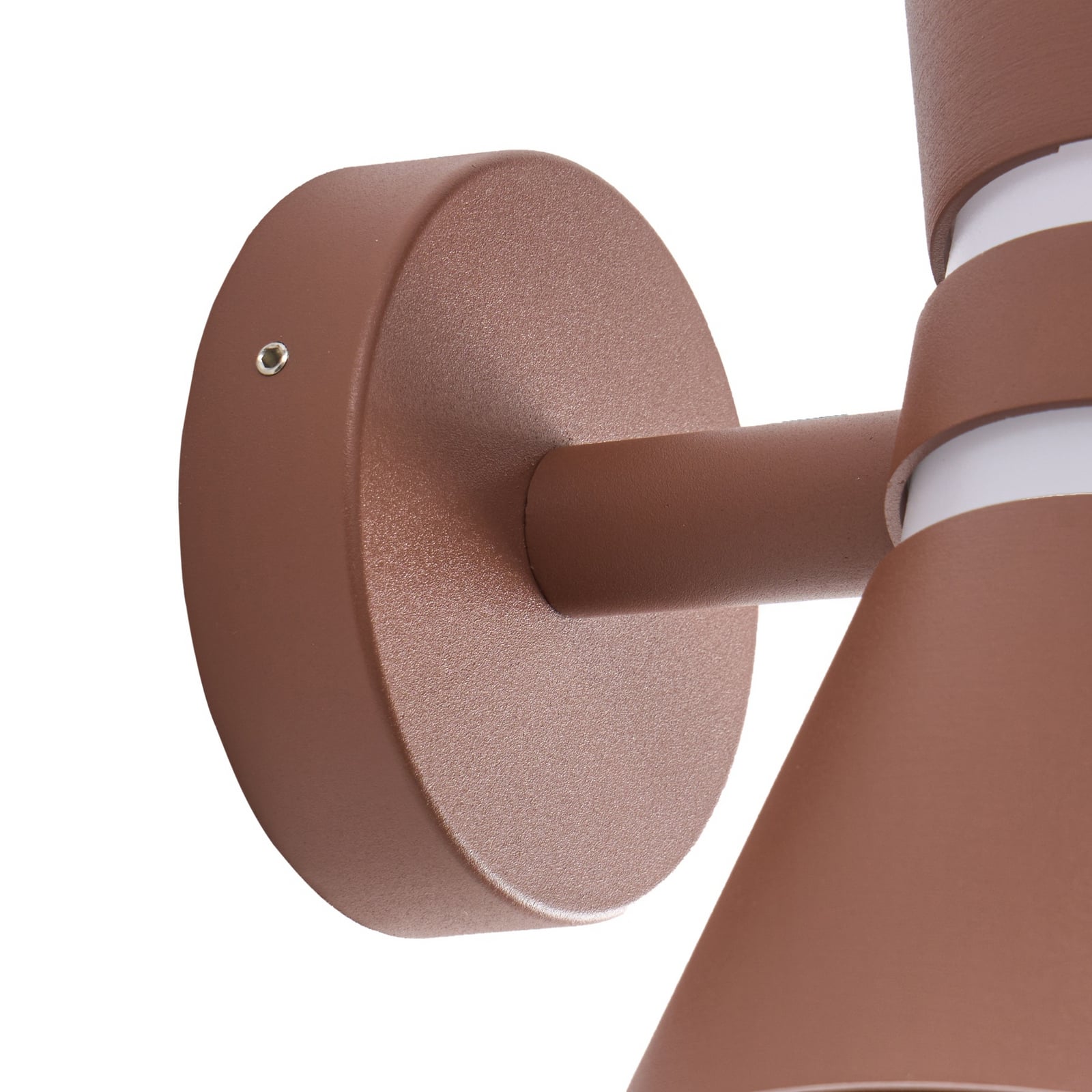 Meravi LED-Außenwandleuchte, zweiflammig, IP44, braun, Aluminium - Lucande